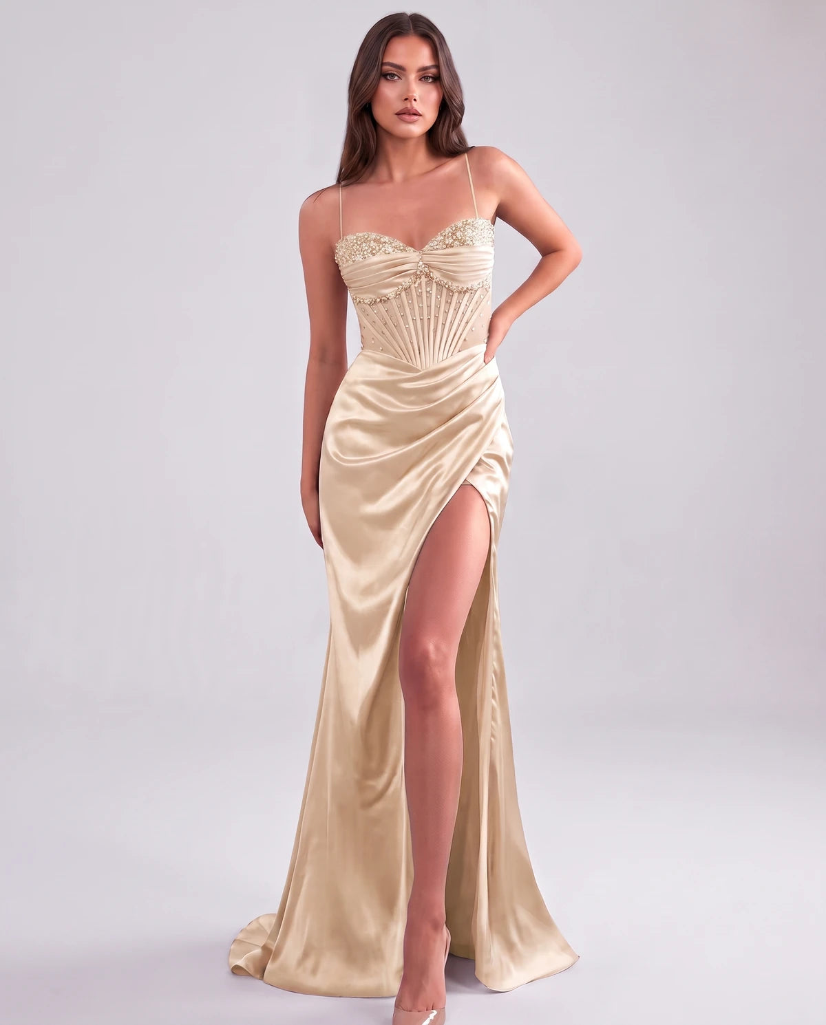Cassia Maxi Dress — Champagne