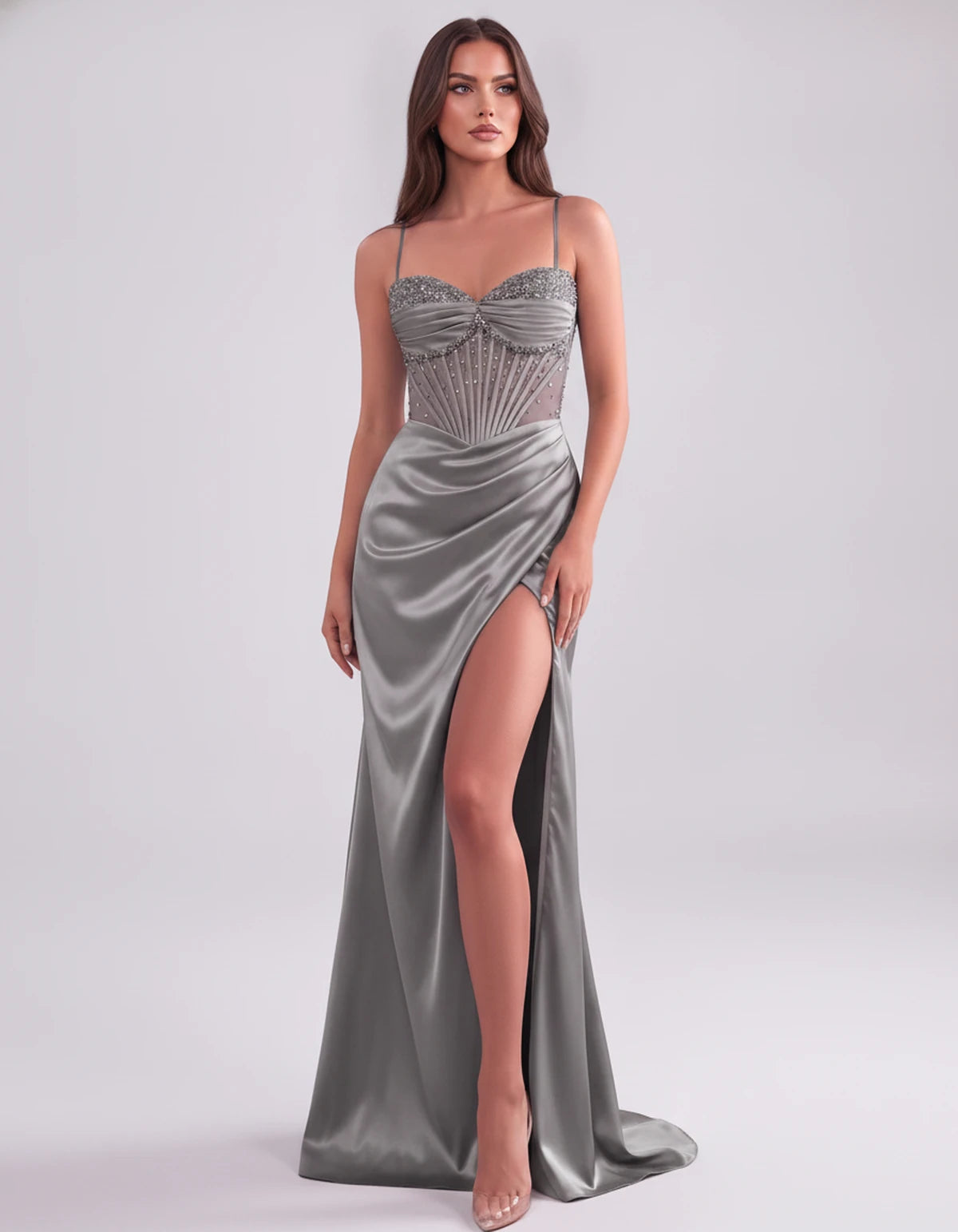 Cassia Maxi Dress — Gray | SKU: SD-84941-gray-2,SD-84941-gray-4,SD-84941-gray-6,SD-84941-gray-8,SD-84941-gray-10,SD-84941-gray-12,SD-84941-gray-14,SD-84941-gray-14W,SD-84941-gray-16,SD-84941-gray-16W,SD-84941-gray-18W,SD-84941-gray-20W