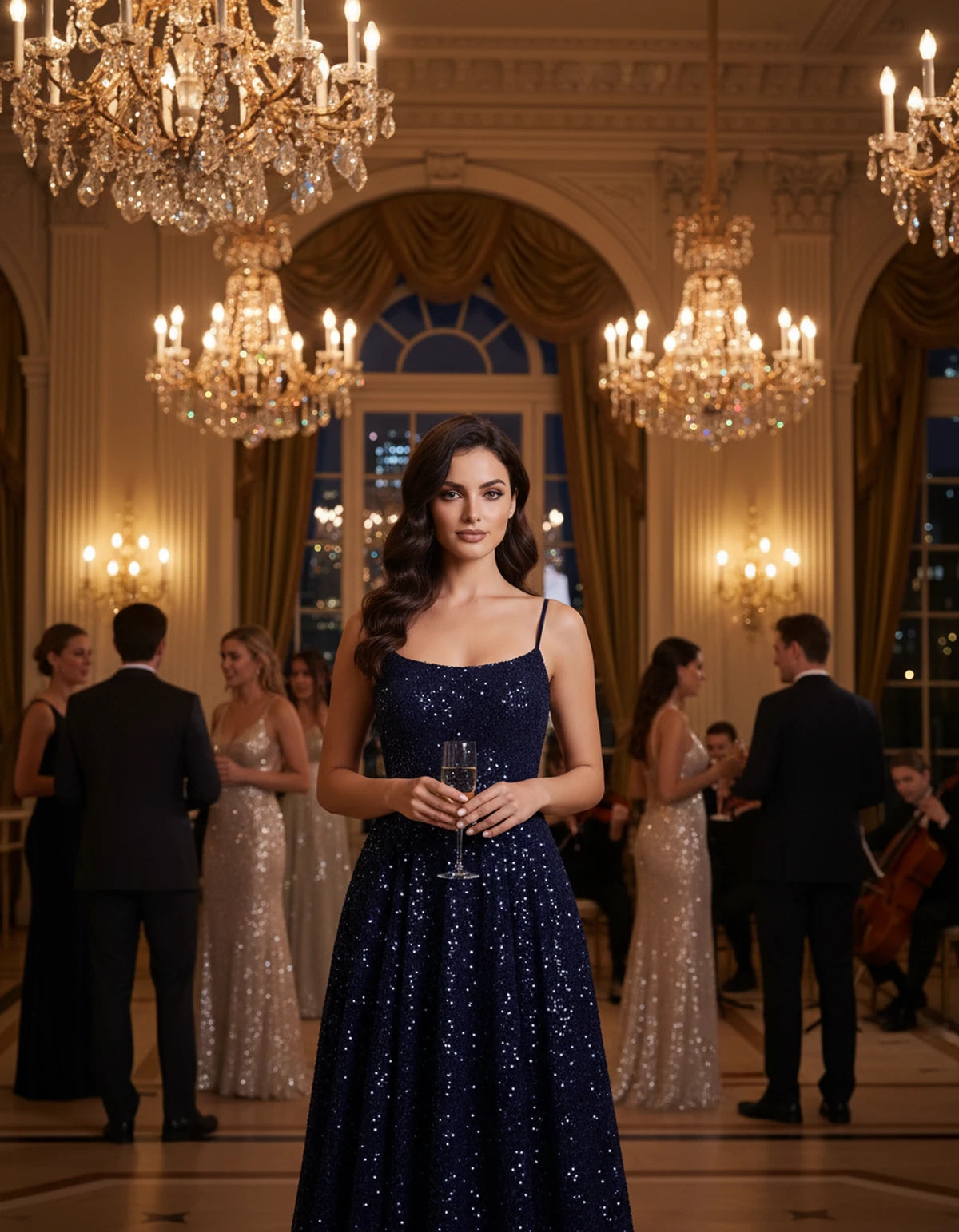Castellane Maxi Dress — Navy | SKU: SD-84581-navy-2,SD-84581-navy-4,SD-84581-navy-6,SD-84581-navy-8,SD-84581-navy-10,SD-84581-navy-12,SD-84581-navy-14,SD-84581-navy-16,SD-84581-navy-16W,SD-84581-navy-18W,SD-84581-navy-20W,SD-84581-navy-22W