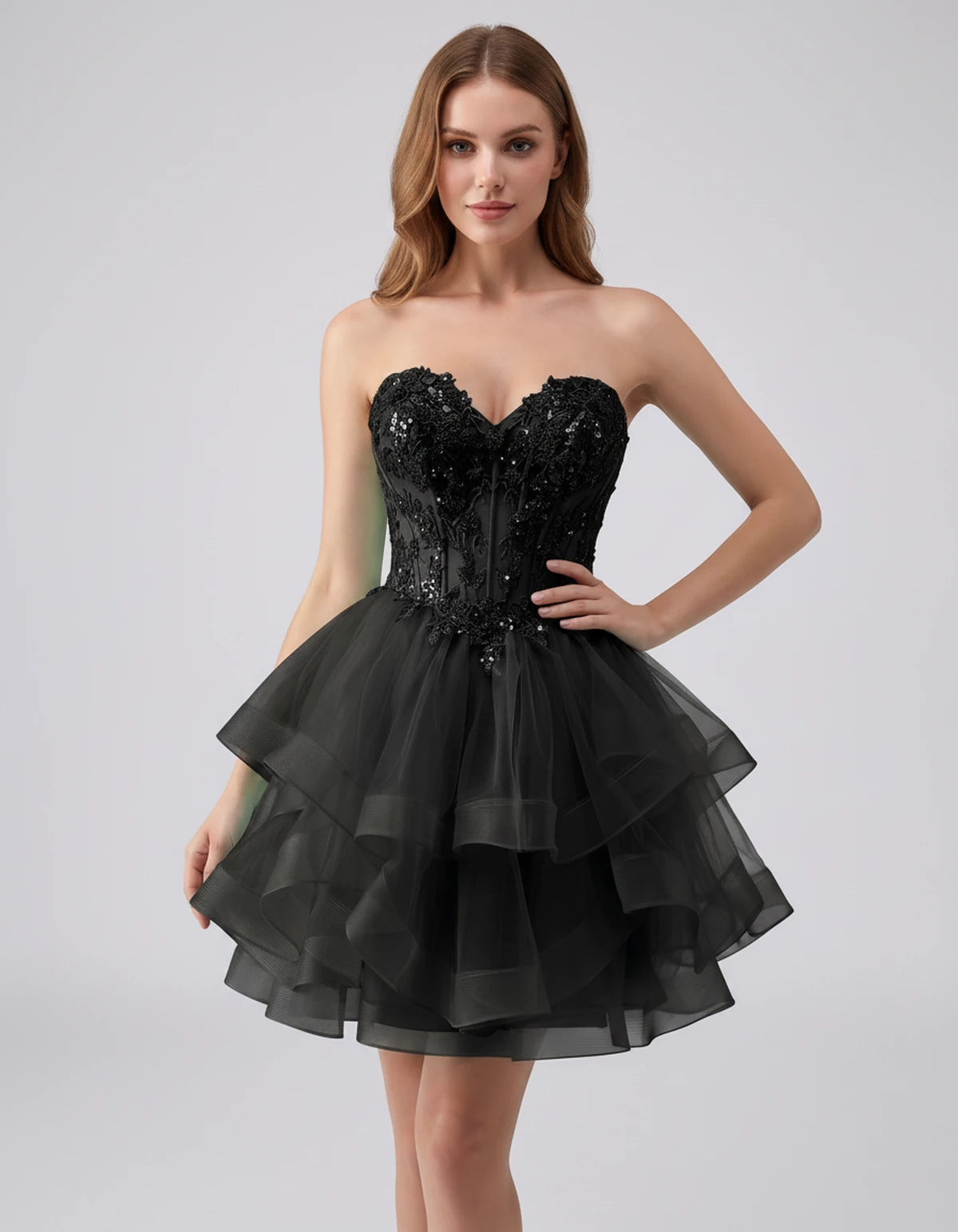 Cerelia Midi Dresses — Black | SKU: SD-73258-black-2,SD-73258-black-4,SD-73258-black-6,SD-73258-black-8,SD-73258-black-10,SD-73258-black-12,SD-73258-black-14,SD-73258-black-14W,SD-73258-black-16,SD-73258-black-16W,SD-73258-black-18W,SD-73258-black-20W