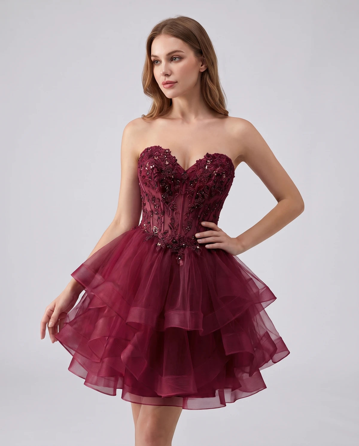 Cerelia Midi Dresses — Burgundy