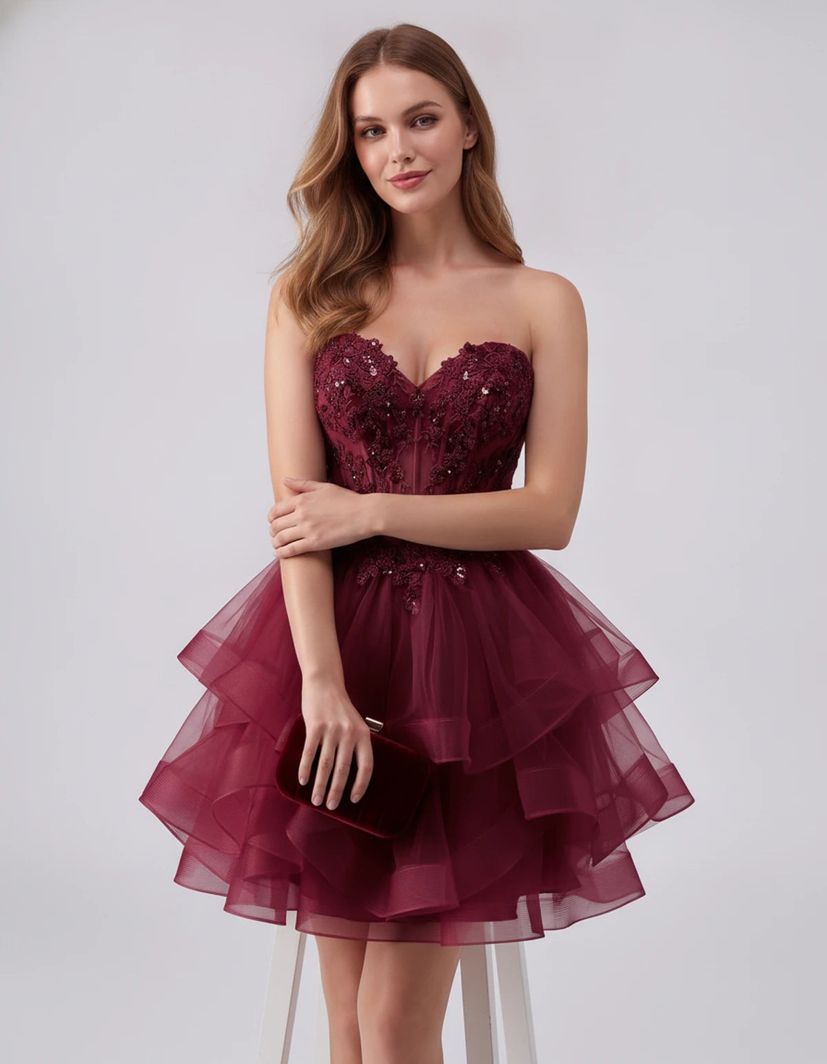 Cerelia Midi Dresses — Burgundy | SKU: SD-73258-burgundy-2,SD-73258-burgundy-4,SD-73258-burgundy-6,SD-73258-burgundy-8,SD-73258-burgundy-10,SD-73258-burgundy-12,SD-73258-burgundy-14,SD-73258-burgundy-14W,SD-73258-burgundy-16,SD-73258-burgundy-16W,SD-73258-burgundy-18W,SD-73258-burgundy-20W