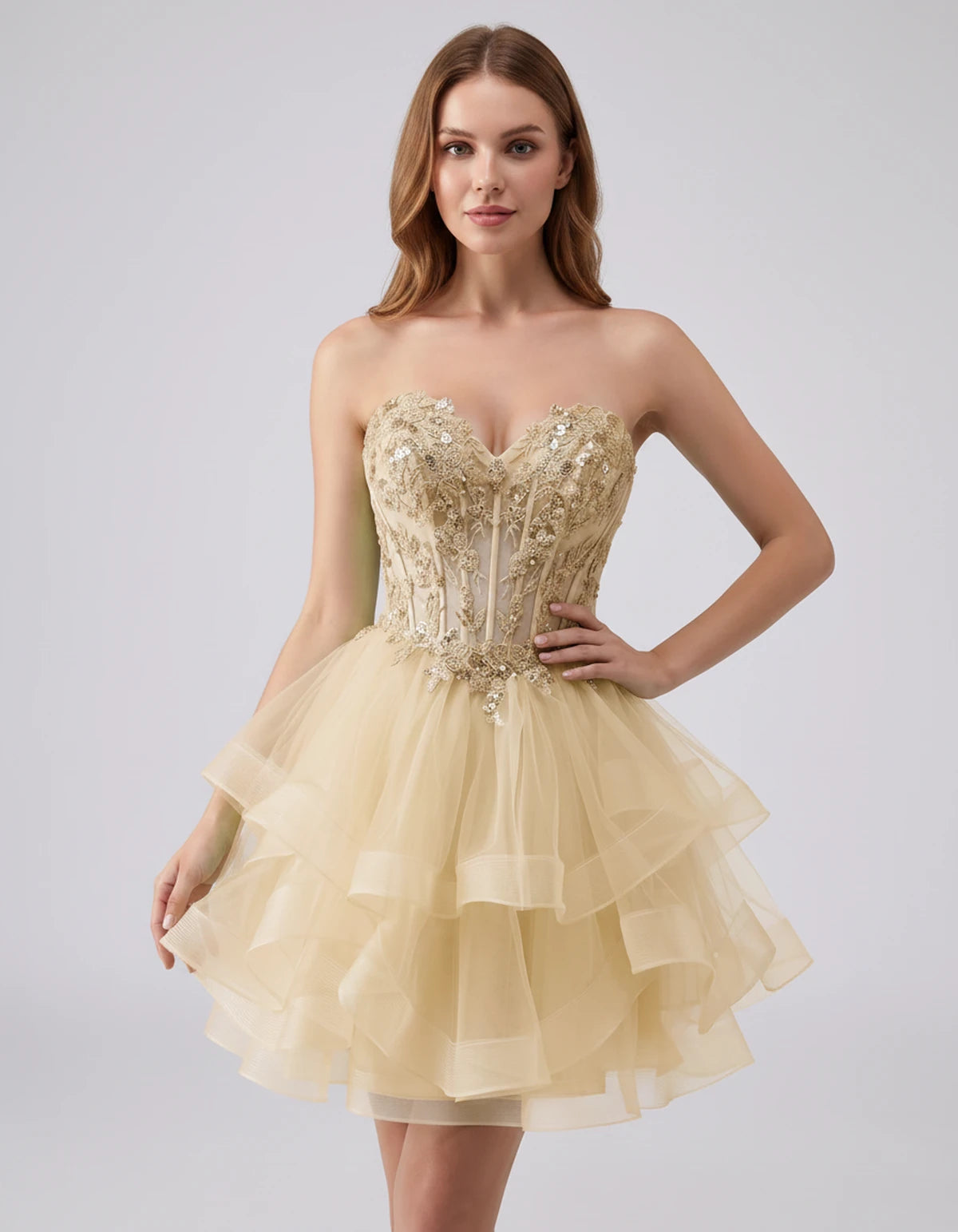 Cerelia Midi Dresses — Champagne | SKU: SD-73258-champagne-2,SD-73258-champagne-4,SD-73258-champagne-6,SD-73258-champagne-8,SD-73258-champagne-10,SD-73258-champagne-12,SD-73258-champagne-14,SD-73258-champagne-14W,SD-73258-champagne-16,SD-73258-champagne-16W,SD-73258-champagne-18W,SD-73258-champagne-20W