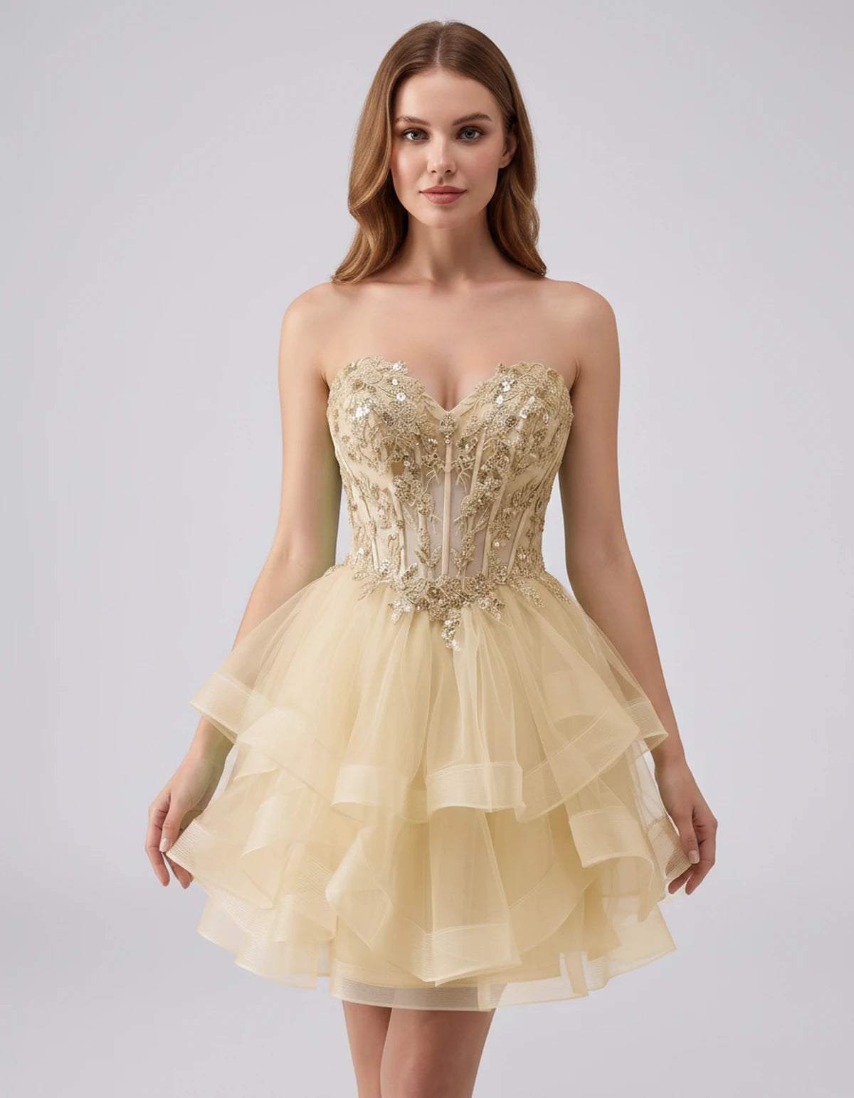 Cerelia Midi Dresses — Champagne | SKU: SD-73258-champagne-2,SD-73258-champagne-4,SD-73258-champagne-6,SD-73258-champagne-8,SD-73258-champagne-10,SD-73258-champagne-12,SD-73258-champagne-14,SD-73258-champagne-14W,SD-73258-champagne-16,SD-73258-champagne-16W,SD-73258-champagne-18W,SD-73258-champagne-20W