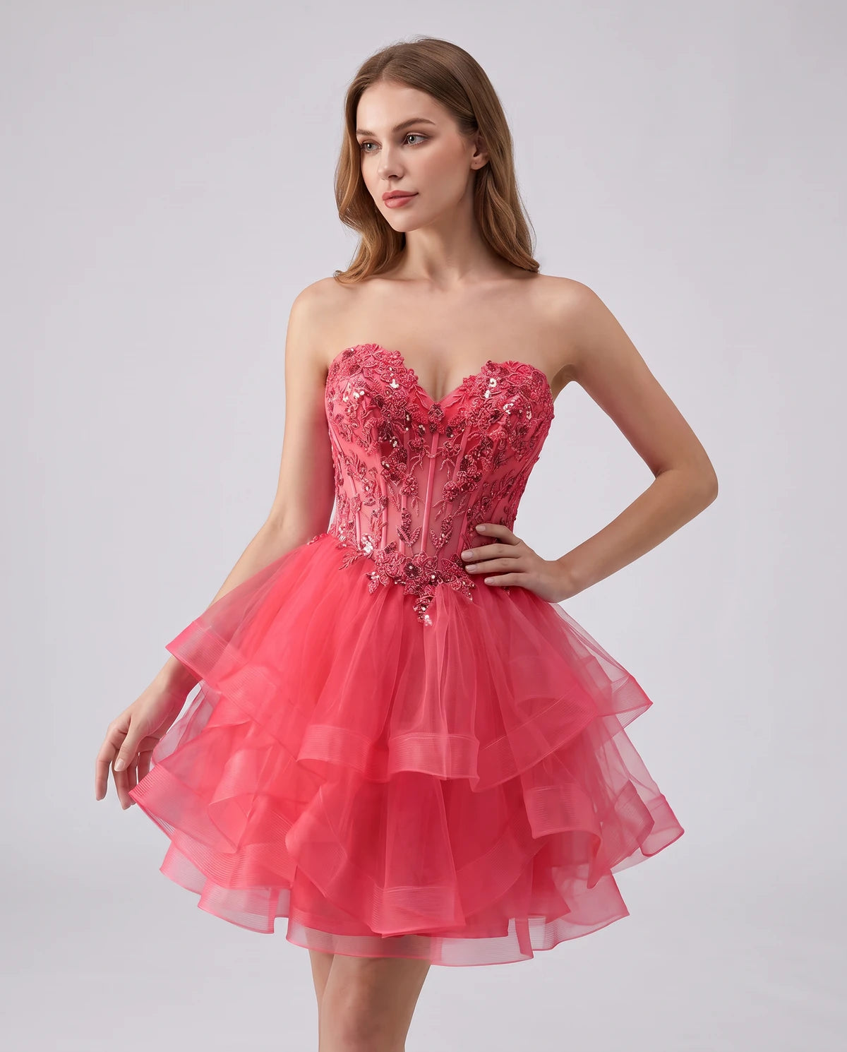 Cerelia Midi Dresses — Coral
