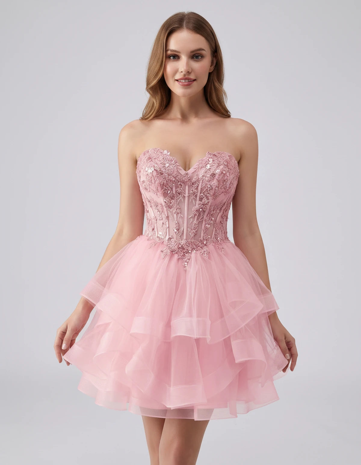 Cerelia Midi Dresses — Light Pink | SKU: SD-73258-lightpink-2,SD-73258-lightpink-4,SD-73258-lightpink-6,SD-73258-lightpink-8,SD-73258-lightpink-10,SD-73258-lightpink-12,SD-73258-lightpink-14,SD-73258-lightpink-14W,SD-73258-lightpink-16,SD-73258-lightpink-16W,SD-73258-lightpink-18W,SD-73258-lightpink-20W