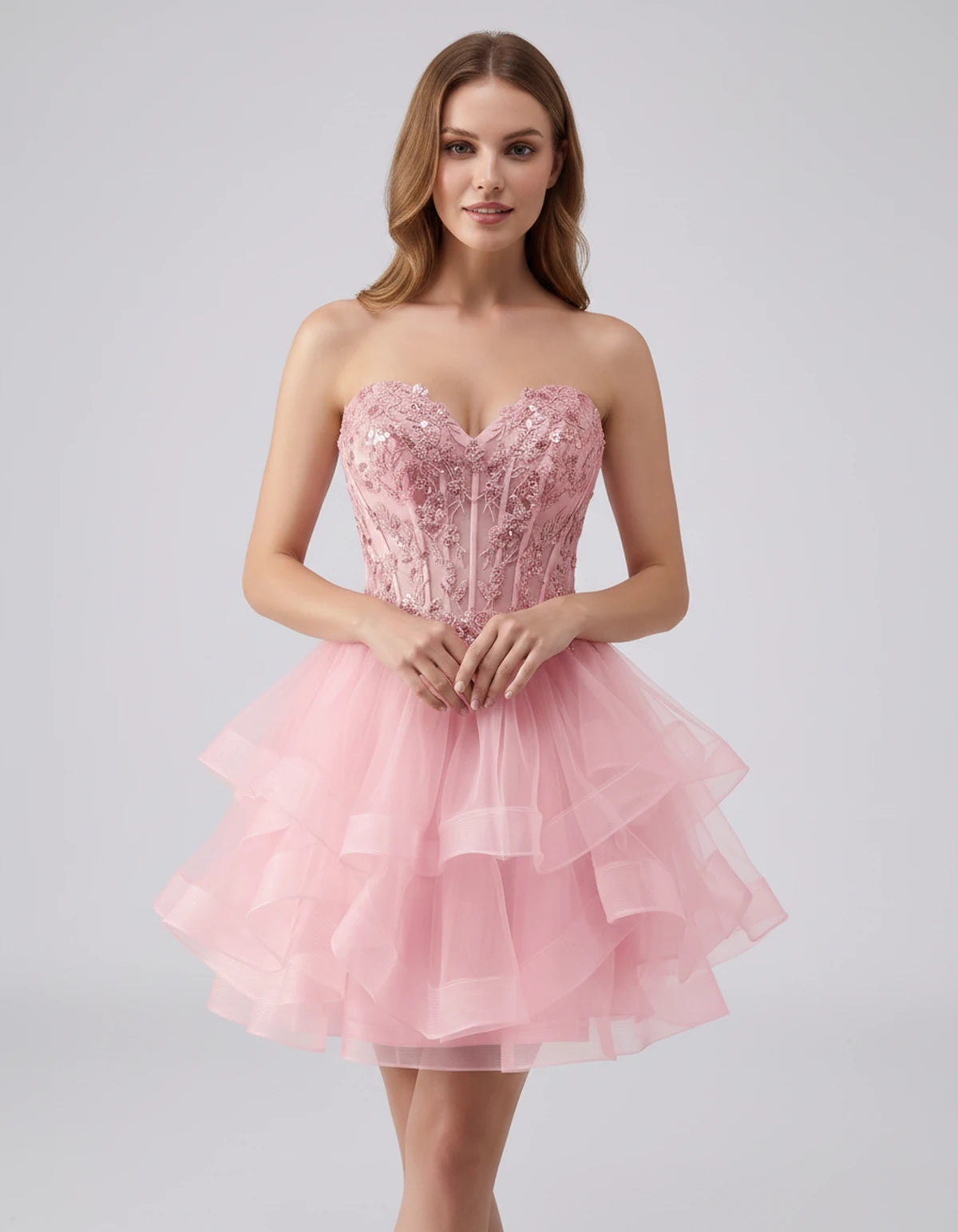 Cerelia Midi Dresses — Light Pink | SKU: SD-73258-lightpink-2,SD-73258-lightpink-4,SD-73258-lightpink-6,SD-73258-lightpink-8,SD-73258-lightpink-10,SD-73258-lightpink-12,SD-73258-lightpink-14,SD-73258-lightpink-14W,SD-73258-lightpink-16,SD-73258-lightpink-16W,SD-73258-lightpink-18W,SD-73258-lightpink-20W