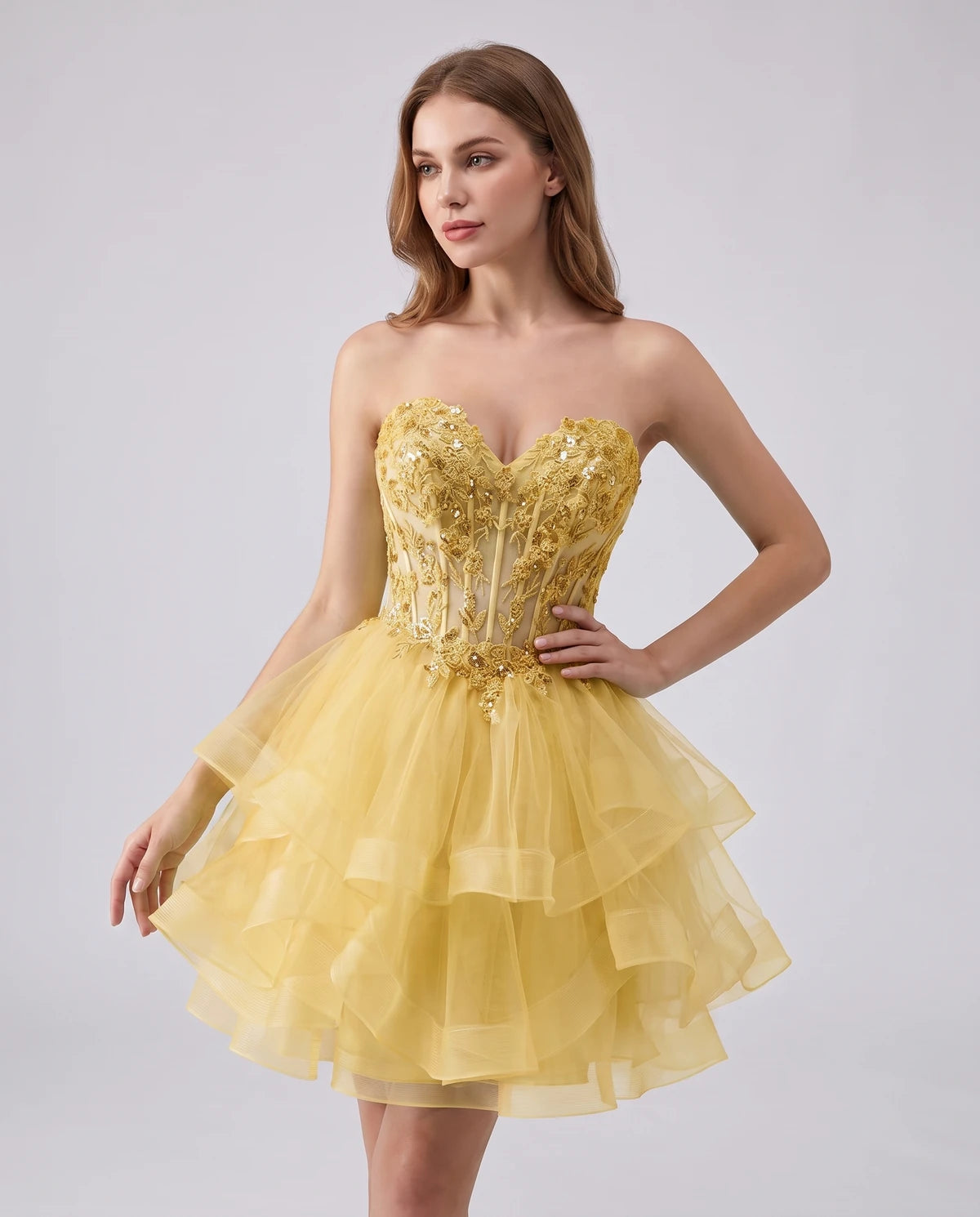 Cerelia Midi Dresses — Light Yellow