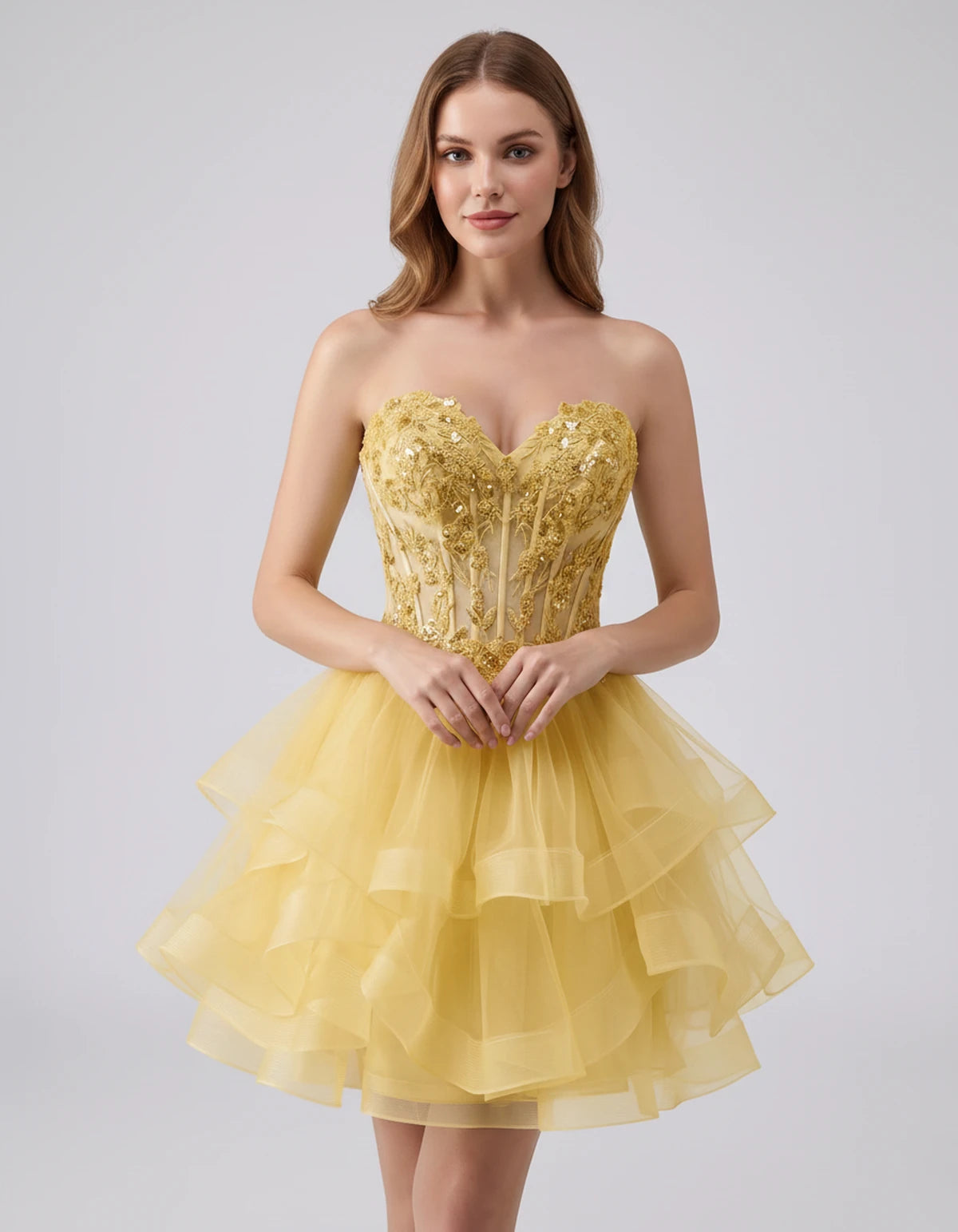 Cerelia Midi Dresses — Light Yellow | SKU: SD-73258-lightyellow-2,SD-73258-lightyellow-4,SD-73258-lightyellow-6,SD-73258-lightyellow-8,SD-73258-lightyellow-10,SD-73258-lightyellow-12,SD-73258-lightyellow-14,SD-73258-lightyellow-14W,SD-73258-lightyellow-16,SD-73258-lightyellow-16W,SD-73258-lightyellow-18W,SD-73258-lightyellow-20W
