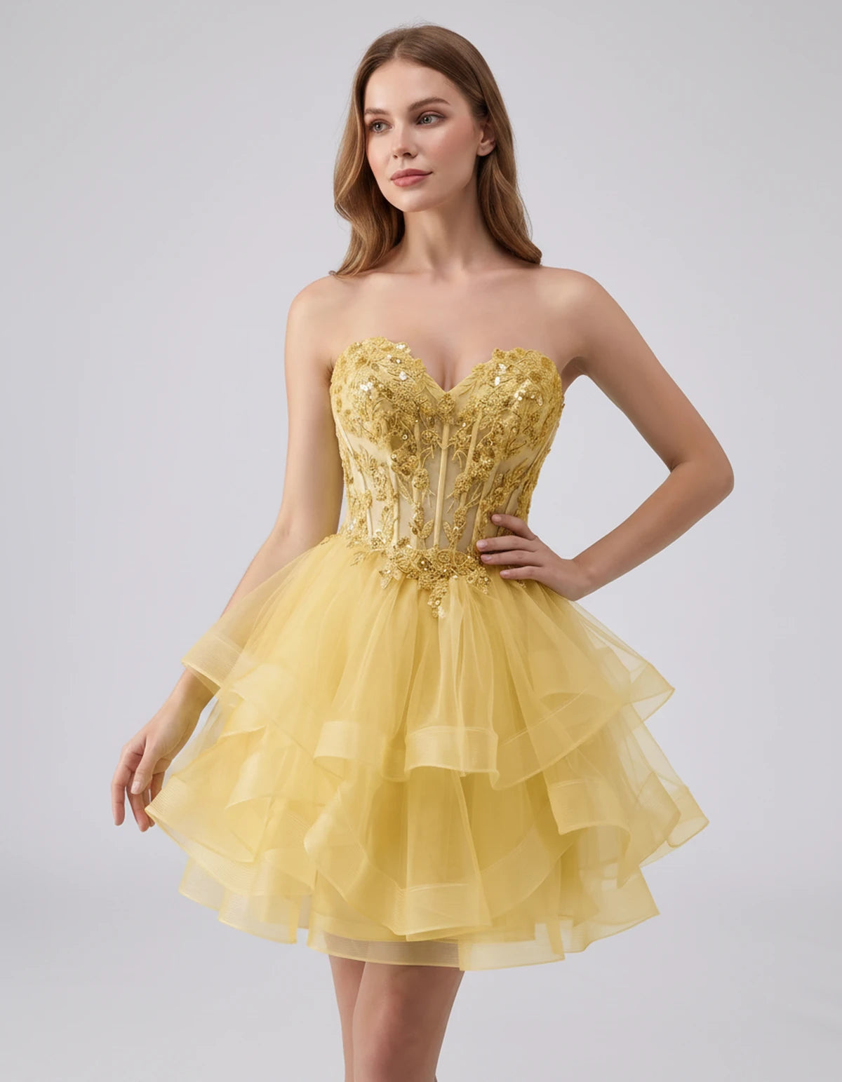Cerelia Midi Dresses — Light Yellow | SKU: SD-73258-lightyellow-2,SD-73258-lightyellow-4,SD-73258-lightyellow-6,SD-73258-lightyellow-8,SD-73258-lightyellow-10,SD-73258-lightyellow-12,SD-73258-lightyellow-14,SD-73258-lightyellow-14W,SD-73258-lightyellow-16,SD-73258-lightyellow-16W,SD-73258-lightyellow-18W,SD-73258-lightyellow-20W
