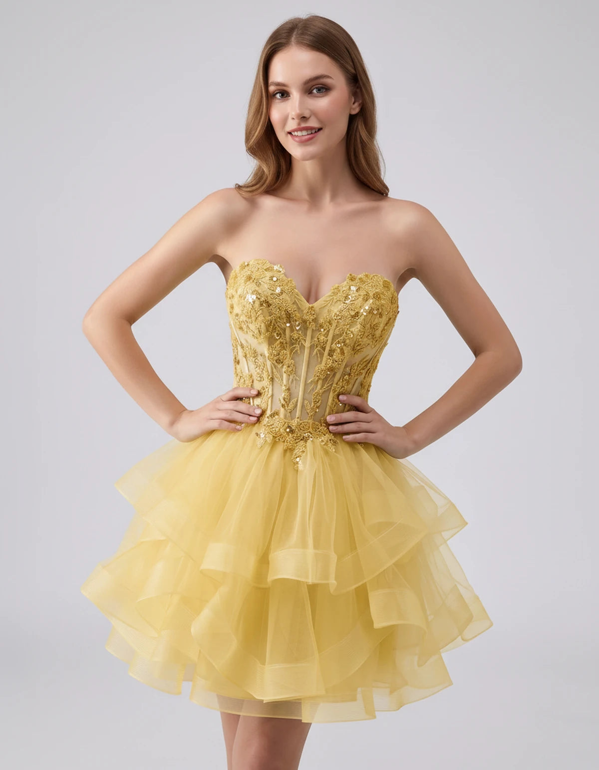Cerelia Midi Dresses — Light Yellow | SKU: SD-73258-lightyellow-2,SD-73258-lightyellow-4,SD-73258-lightyellow-6,SD-73258-lightyellow-8,SD-73258-lightyellow-10,SD-73258-lightyellow-12,SD-73258-lightyellow-14,SD-73258-lightyellow-14W,SD-73258-lightyellow-16,SD-73258-lightyellow-16W,SD-73258-lightyellow-18W,SD-73258-lightyellow-20W