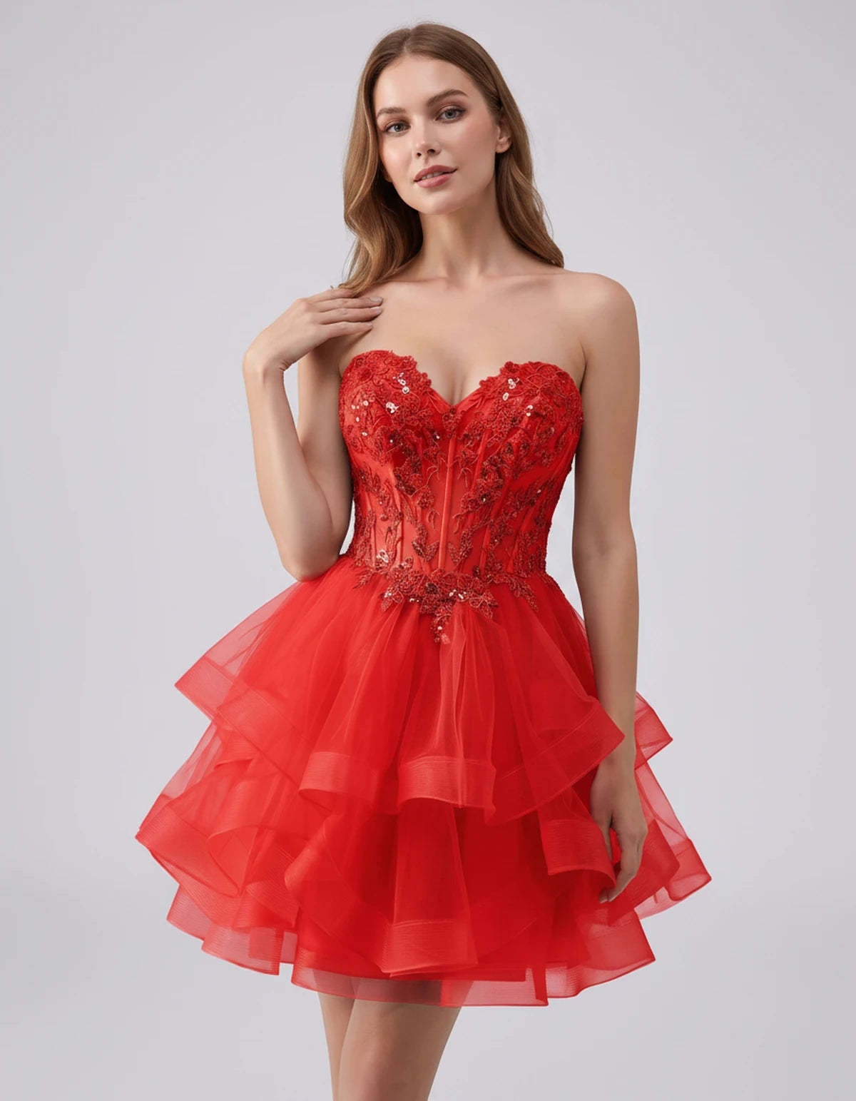 Cerelia Midi Dresses — Red | SKU: SD-73258-red-2,SD-73258-red-4,SD-73258-red-6,SD-73258-red-8,SD-73258-red-10,SD-73258-red-12,SD-73258-red-14,SD-73258-red-14W,SD-73258-red-16,SD-73258-red-16W,SD-73258-red-18W,SD-73258-red-20W