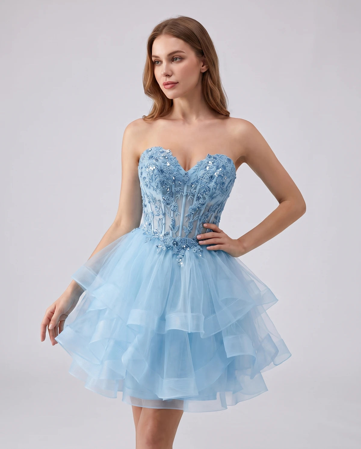 Cerelia Midi Dresses — Sky Blue