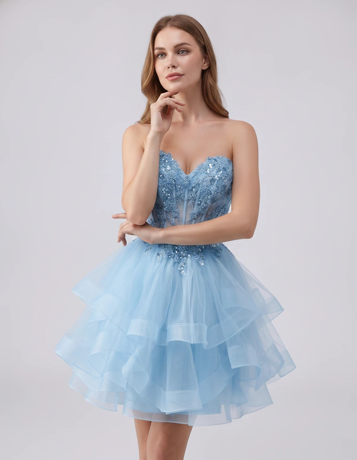 Cerelia Midi Dresses — Sky Blue | SKU: SD-73258-skyblue-2,SD-73258-skyblue-4,SD-73258-skyblue-6,SD-73258-skyblue-8,SD-73258-skyblue-10,SD-73258-skyblue-12,SD-73258-skyblue-14,SD-73258-skyblue-14W,SD-73258-skyblue-16,SD-73258-skyblue-16W,SD-73258-skyblue-18W,SD-73258-skyblue-20W