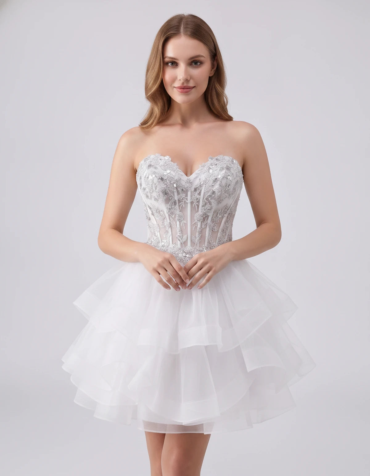 Cerelia Midi Dresses — White | SKU: SD-73258-white-2,SD-73258-white-4,SD-73258-white-6,SD-73258-white-8,SD-73258-white-10,SD-73258-white-12,SD-73258-white-14,SD-73258-white-14W,SD-73258-white-16,SD-73258-white-16W,SD-73258-white-18W,SD-73258-white-20W