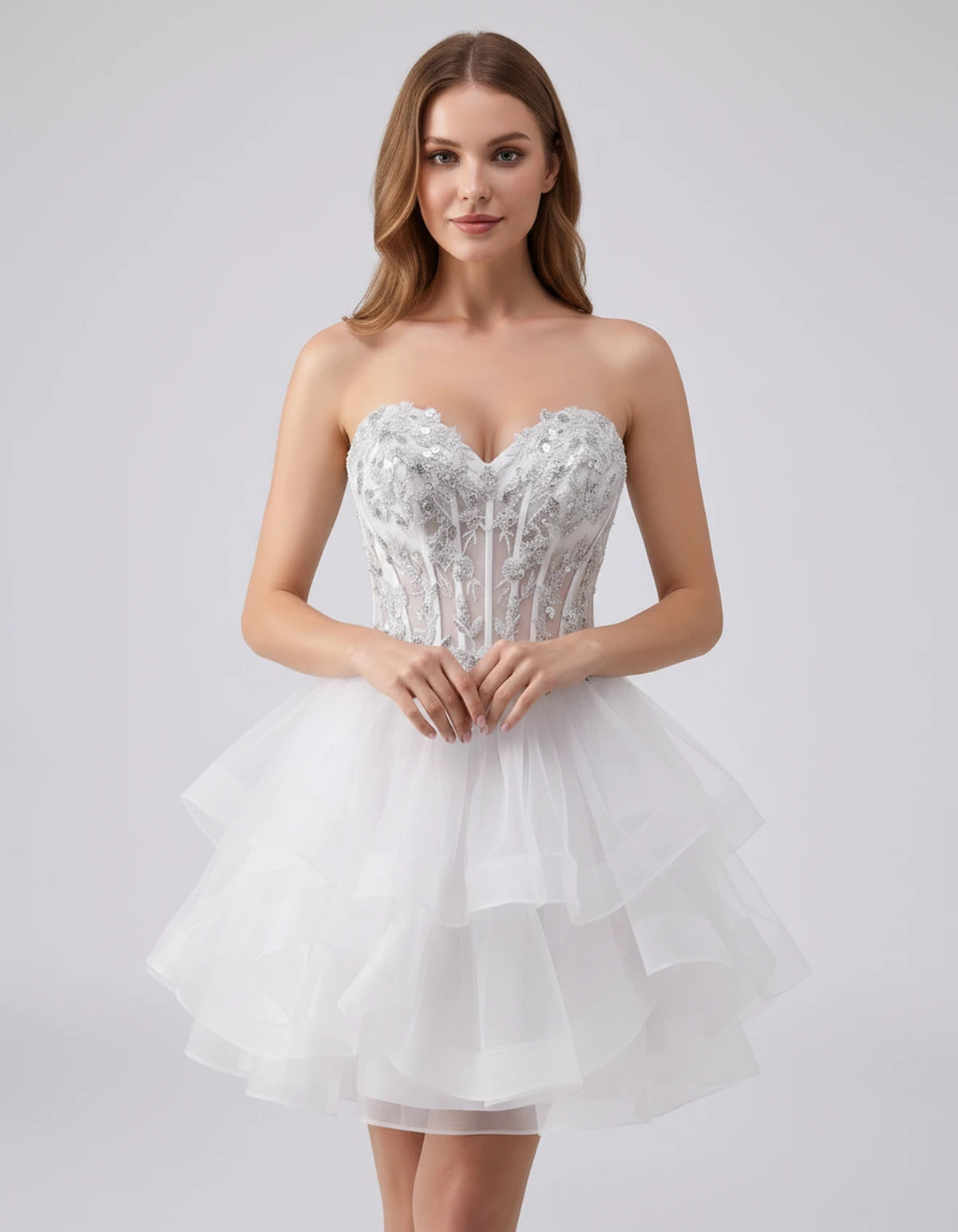 Cerelia Midi Dresses — White | SKU: SD-73258-white-2,SD-73258-white-4,SD-73258-white-6,SD-73258-white-8,SD-73258-white-10,SD-73258-white-12,SD-73258-white-14,SD-73258-white-14W,SD-73258-white-16,SD-73258-white-16W,SD-73258-white-18W,SD-73258-white-20W