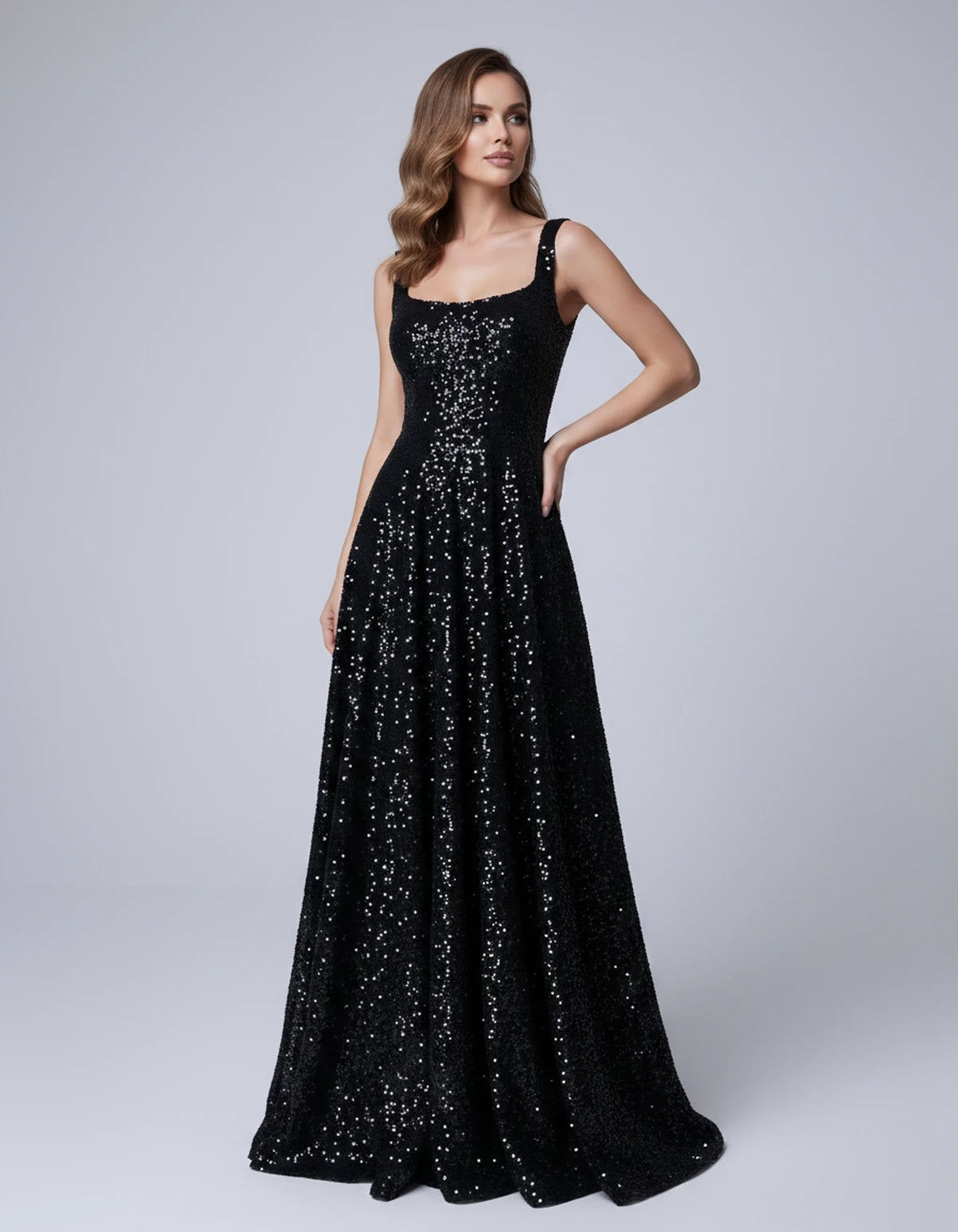 Cerise Maxi Dress — Black | SKU: SD-37869-black-2,SD-37869-black-4,SD-37869-black-6,SD-37869-black-8,SD-37869-black-10,SD-37869-black-12,SD-37869-black-14,SD-37869-black-16,SD-37869-black-16W,SD-37869-black-18W,SD-37869-black-20W