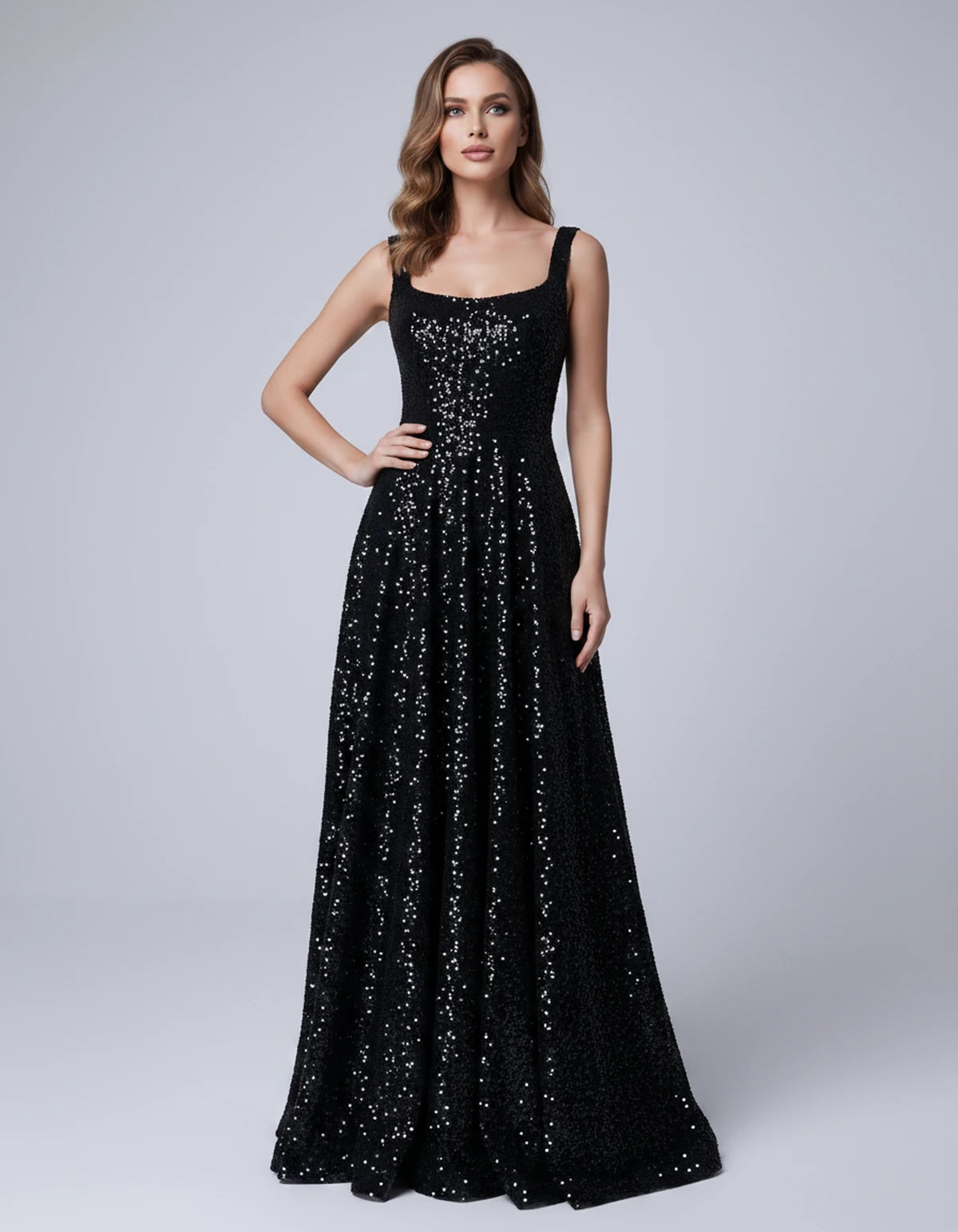 Cerise Maxi Dress — Black | SKU: SD-37869-black-2,SD-37869-black-4,SD-37869-black-6,SD-37869-black-8,SD-37869-black-10,SD-37869-black-12,SD-37869-black-14,SD-37869-black-16,SD-37869-black-16W,SD-37869-black-18W,SD-37869-black-20W