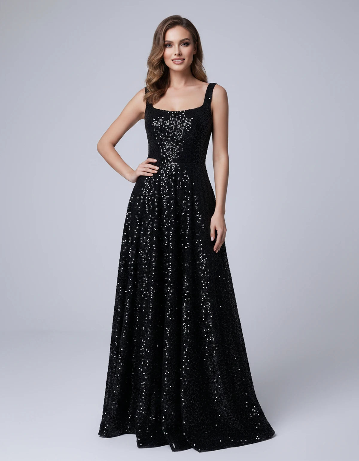 Cerise Maxi Dress — Black | SKU: SD-37869-black-2,SD-37869-black-4,SD-37869-black-6,SD-37869-black-8,SD-37869-black-10,SD-37869-black-12,SD-37869-black-14,SD-37869-black-16,SD-37869-black-16W,SD-37869-black-18W,SD-37869-black-20W