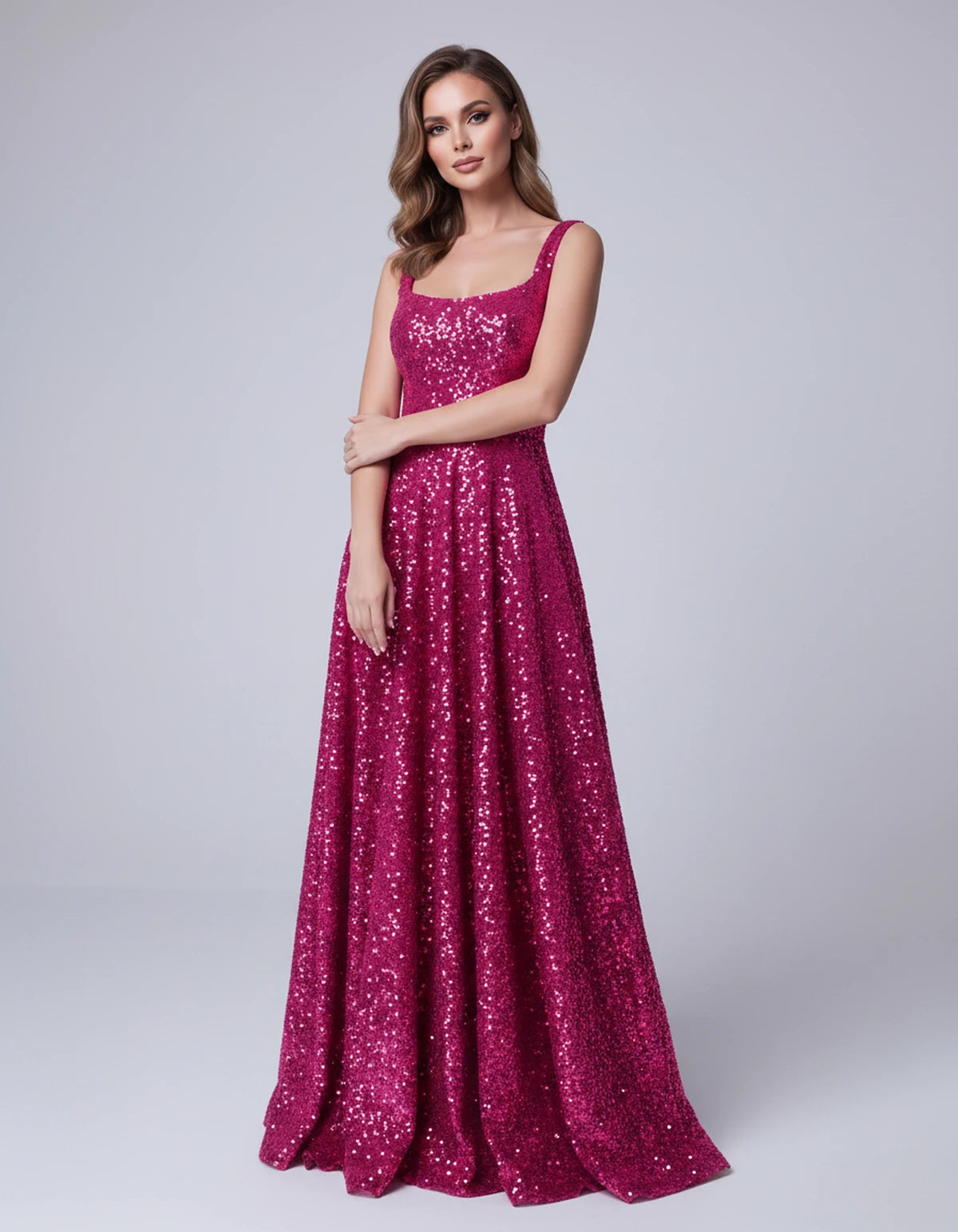 Cerise Maxi Dress — Hot Pink | SKU: SD-37869-hotpink-2,SD-37869-hotpink-4,SD-37869-hotpink-6,SD-37869-hotpink-8,SD-37869-hotpink-10,SD-37869-hotpink-12,SD-37869-hotpink-14,SD-37869-hotpink-16,SD-37869-hotpink-16W,SD-37869-hotpink-18W,SD-37869-hotpink-20W