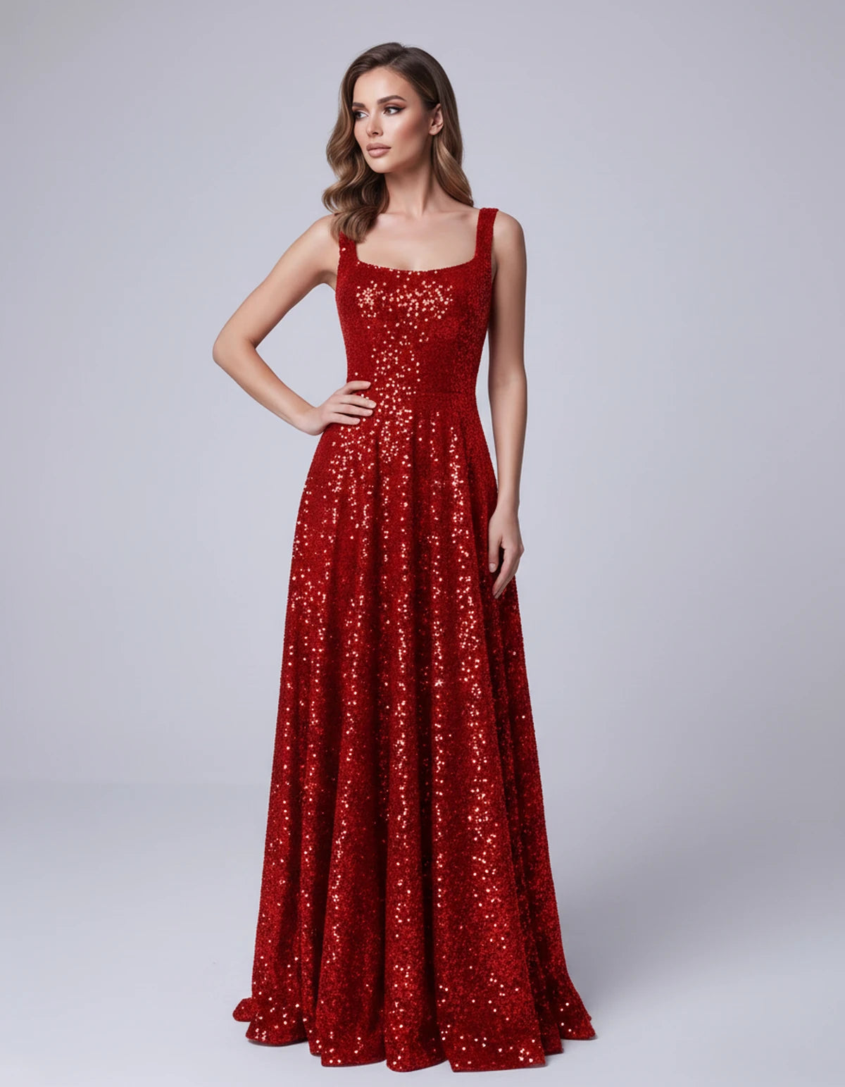 Cerise Maxi Dress — Red | SKU: SD-37869-red-2,SD-37869-red-4,SD-37869-red-6,SD-37869-red-8,SD-37869-red-10,SD-37869-red-12,SD-37869-red-14,SD-37869-red-16,SD-37869-red-16W,SD-37869-red-18W,SD-37869-red-20W