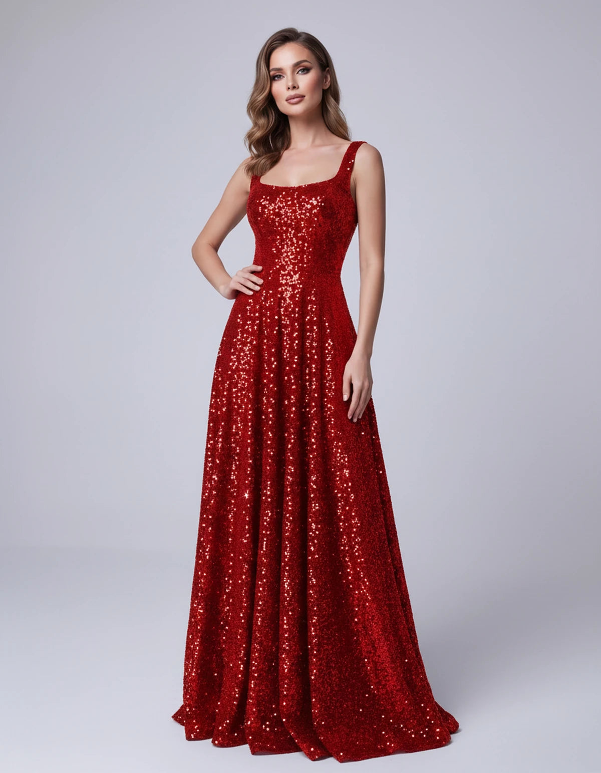 Cerise Maxi Dress — Red | SKU: SD-37869-red-2,SD-37869-red-4,SD-37869-red-6,SD-37869-red-8,SD-37869-red-10,SD-37869-red-12,SD-37869-red-14,SD-37869-red-16,SD-37869-red-16W,SD-37869-red-18W,SD-37869-red-20W