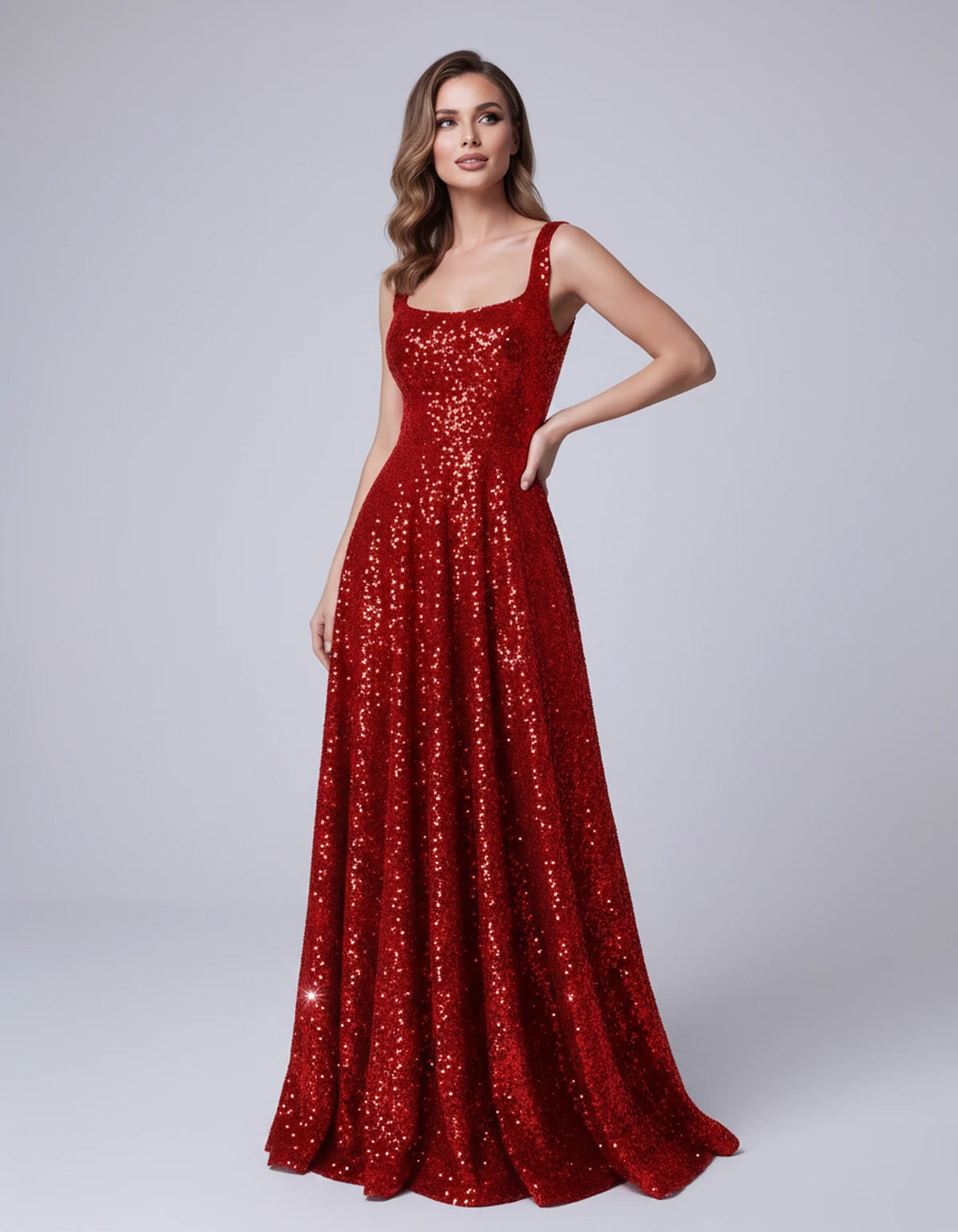 Cerise Maxi Dress — Red | SKU: SD-37869-red-2,SD-37869-red-4,SD-37869-red-6,SD-37869-red-8,SD-37869-red-10,SD-37869-red-12,SD-37869-red-14,SD-37869-red-16,SD-37869-red-16W,SD-37869-red-18W,SD-37869-red-20W