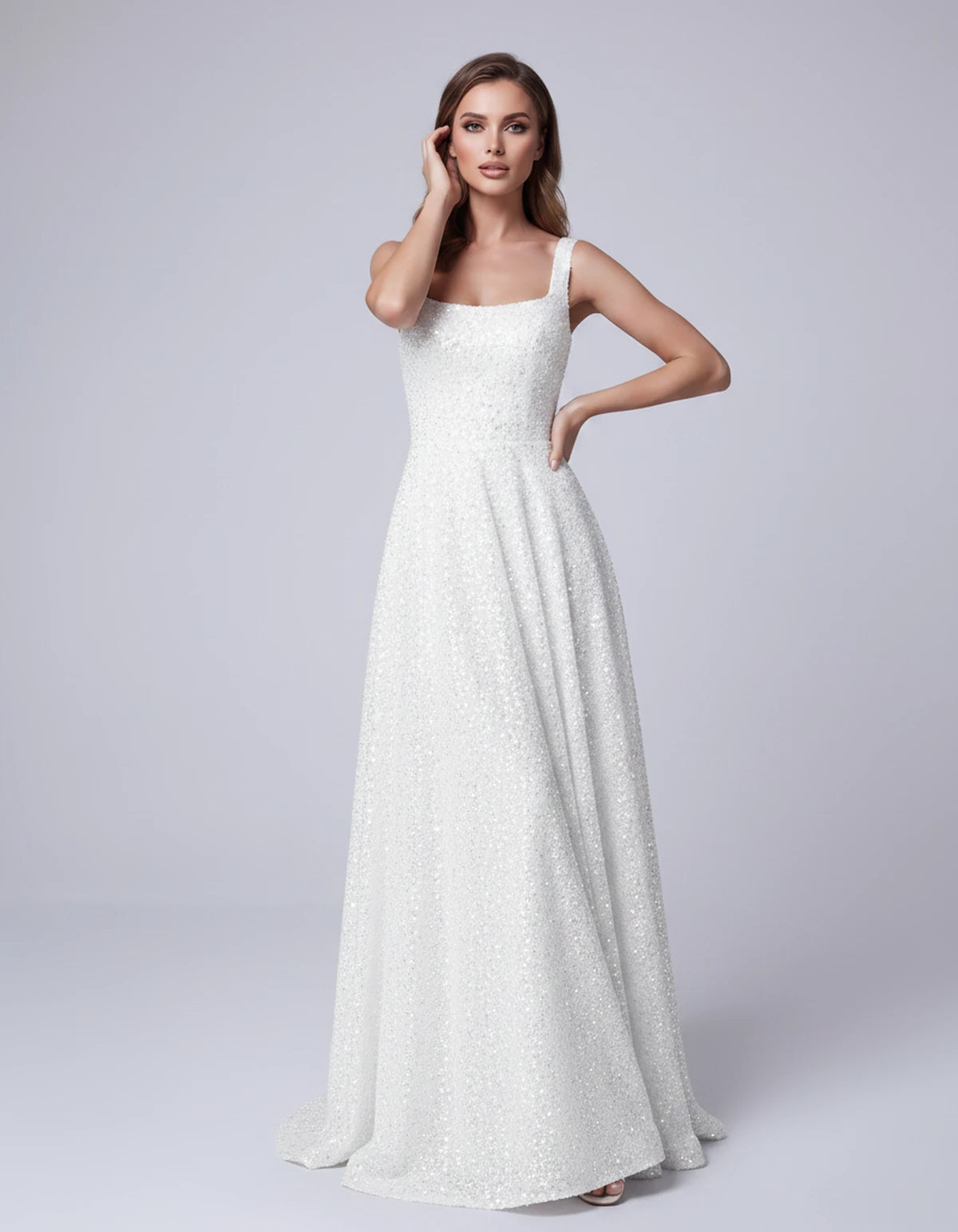 Cerise Maxi Dress — White | SKU: SD-37869-white-2,SD-37869-white-4,SD-37869-white-6,SD-37869-white-8,SD-37869-white-10,SD-37869-white-12,SD-37869-white-14,SD-37869-white-16,SD-37869-white-16W,SD-37869-white-18W,SD-37869-white-20W
