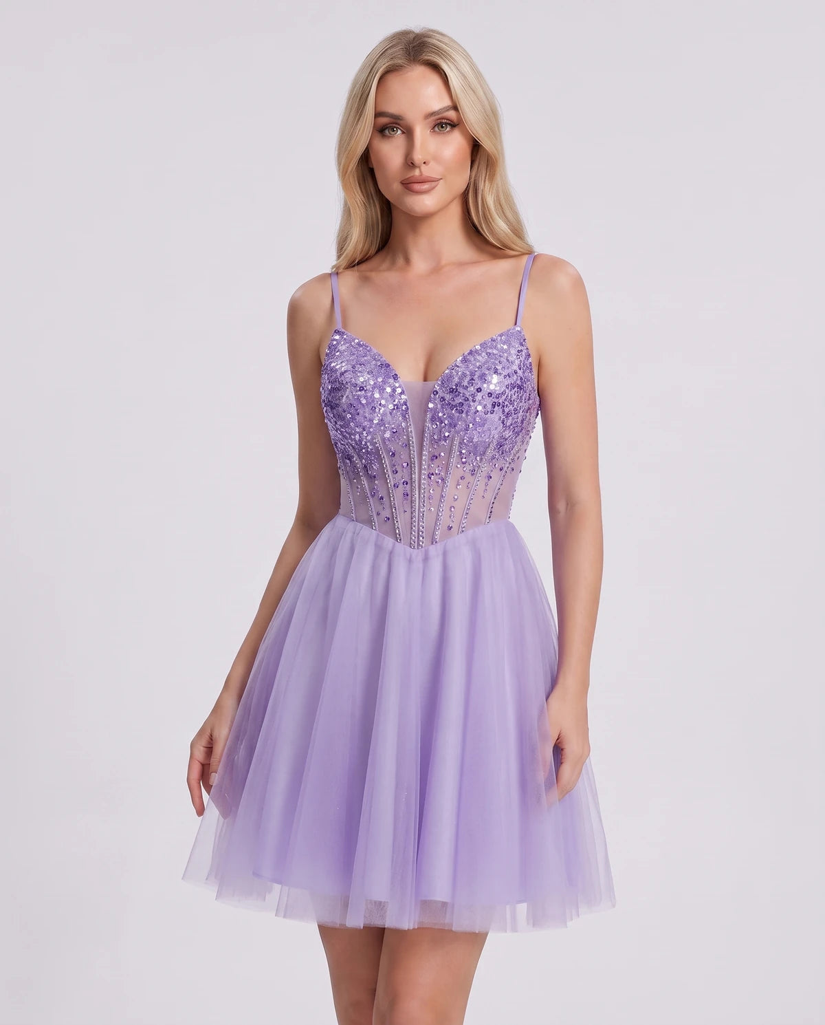Charlise Mini Dress — Lavender