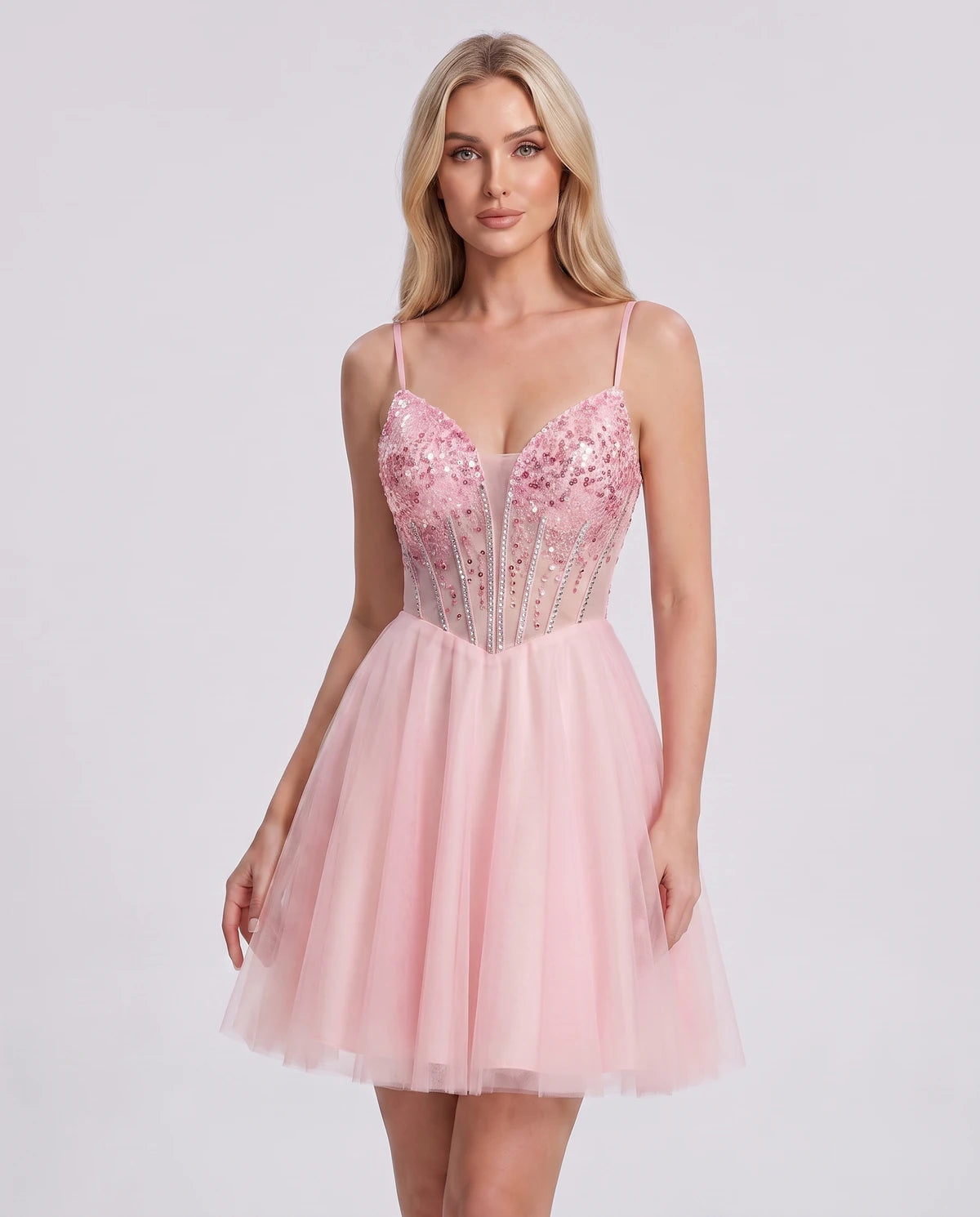 Charlise Mini Dress — Pink