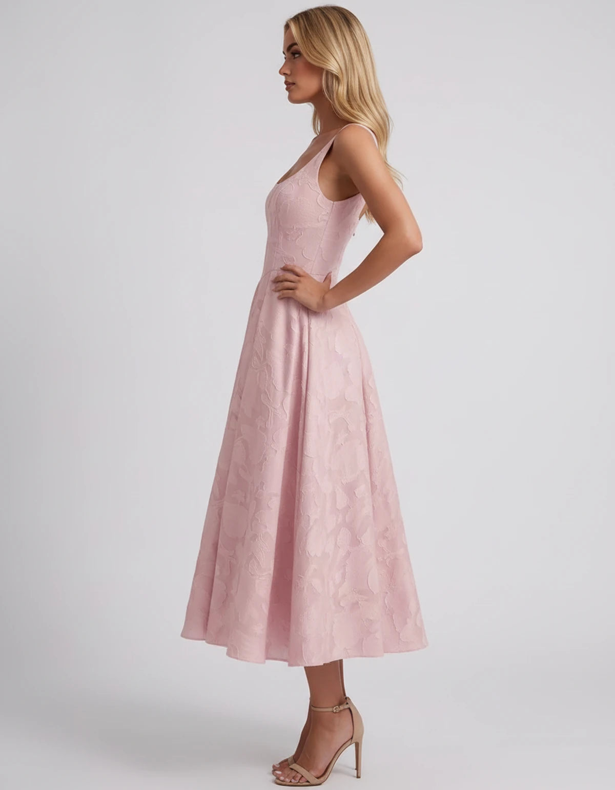 Charmaine Midi Dresses — Blush | SKU: SD-65596-blush-2,SD-65596-blush-4,SD-65596-blush-6,SD-65596-blush-8,SD-65596-blush-10,SD-65596-blush-12,SD-65596-blush-14,SD-65596-blush-16,SD-65596-blush-16W,SD-65596-blush-18W,SD-65596-blush-20W,SD-65596-blush-22W