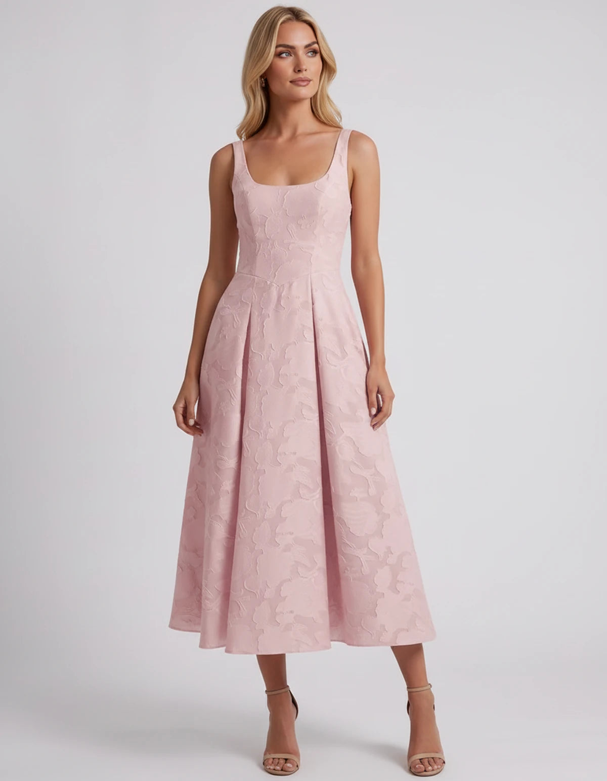 Charmaine Midi Dresses — Blush | SKU: SD-65596-blush-2,SD-65596-blush-4,SD-65596-blush-6,SD-65596-blush-8,SD-65596-blush-10,SD-65596-blush-12,SD-65596-blush-14,SD-65596-blush-16,SD-65596-blush-16W,SD-65596-blush-18W,SD-65596-blush-20W,SD-65596-blush-22W