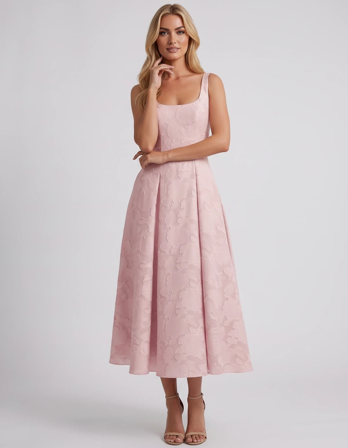 Charmaine Midi Dresses — Blush | SKU: SD-65596-blush-2,SD-65596-blush-4,SD-65596-blush-6,SD-65596-blush-8,SD-65596-blush-10,SD-65596-blush-12,SD-65596-blush-14,SD-65596-blush-16,SD-65596-blush-16W,SD-65596-blush-18W,SD-65596-blush-20W,SD-65596-blush-22W
