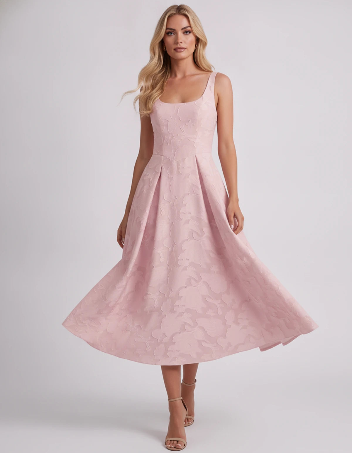 Charmaine Midi Dresses — Blush | SKU: SD-65596-blush-2,SD-65596-blush-4,SD-65596-blush-6,SD-65596-blush-8,SD-65596-blush-10,SD-65596-blush-12,SD-65596-blush-14,SD-65596-blush-16,SD-65596-blush-16W,SD-65596-blush-18W,SD-65596-blush-20W,SD-65596-blush-22W