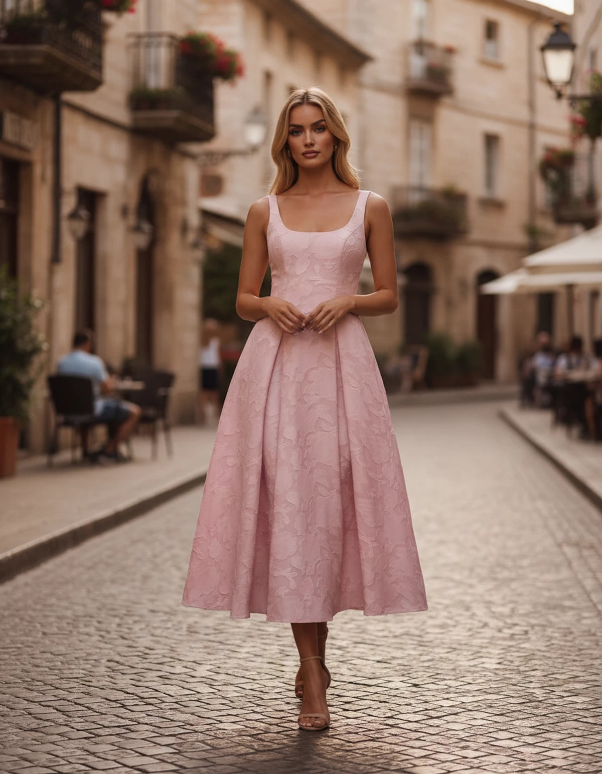 Charmaine Midi Dresses — Blush | SKU: SD-65596-blush-2,SD-65596-blush-4,SD-65596-blush-6,SD-65596-blush-8,SD-65596-blush-10,SD-65596-blush-12,SD-65596-blush-14,SD-65596-blush-16,SD-65596-blush-16W,SD-65596-blush-18W,SD-65596-blush-20W,SD-65596-blush-22W