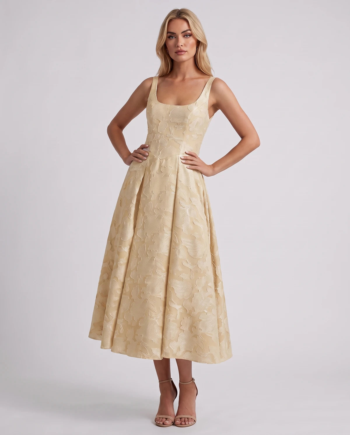 Charmaine Midi Dresses — Champagne