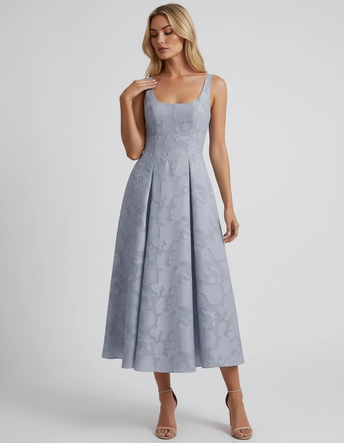 Charmaine Midi Dresses — Dusty Blue | SKU: SD-65596-dustyblue-2,SD-65596-dustyblue-4,SD-65596-dustyblue-6,SD-65596-dustyblue-8,SD-65596-dustyblue-10,SD-65596-dustyblue-12,SD-65596-dustyblue-14,SD-65596-dustyblue-16,SD-65596-dustyblue-16W,SD-65596-dustyblue-18W,SD-65596-dustyblue-20W,SD-65596-dustyblue-22W