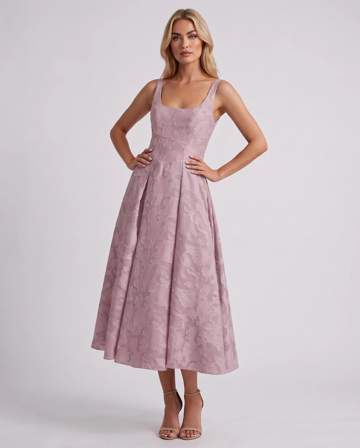Charmaine Midi Dresses — Dusty Pink