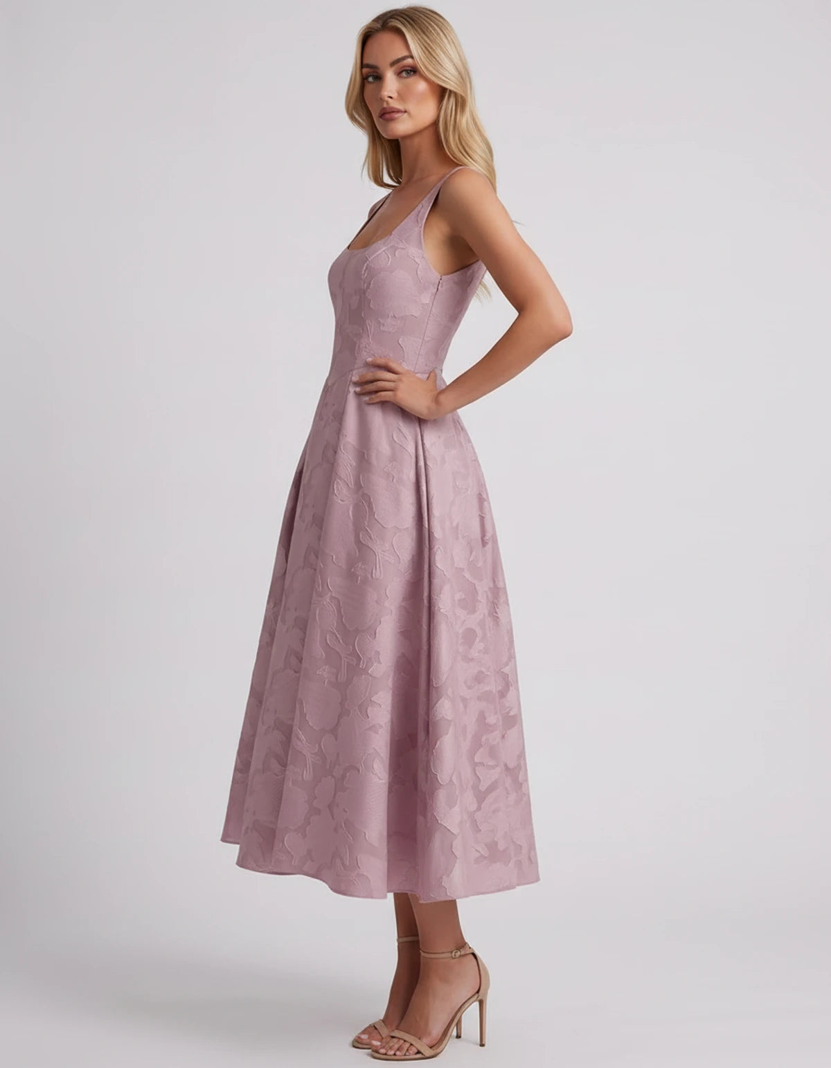 Charmaine Midi Dresses — Dusty Pink | SKU: SD-65596-dustypink-2,SD-65596-dustypink-4,SD-65596-dustypink-6,SD-65596-dustypink-8,SD-65596-dustypink-10,SD-65596-dustypink-12,SD-65596-dustypink-14,SD-65596-dustypink-16,SD-65596-dustypink-16W,SD-65596-dustypink-18W,SD-65596-dustypink-20W,SD-65596-dustypink-22W