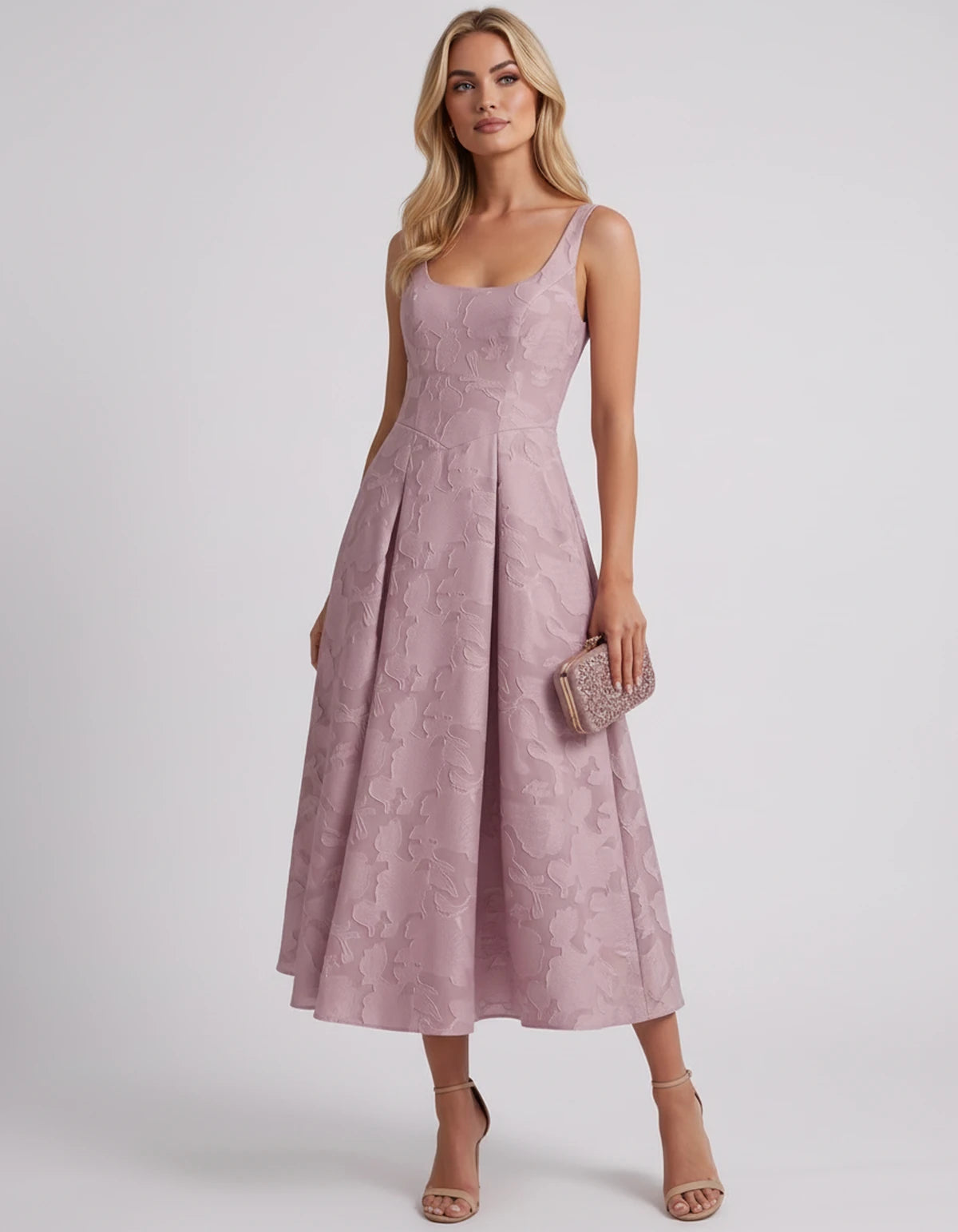 Charmaine Midi Dresses — Dusty Pink | SKU: SD-65596-dustypink-2,SD-65596-dustypink-4,SD-65596-dustypink-6,SD-65596-dustypink-8,SD-65596-dustypink-10,SD-65596-dustypink-12,SD-65596-dustypink-14,SD-65596-dustypink-16,SD-65596-dustypink-16W,SD-65596-dustypink-18W,SD-65596-dustypink-20W,SD-65596-dustypink-22W