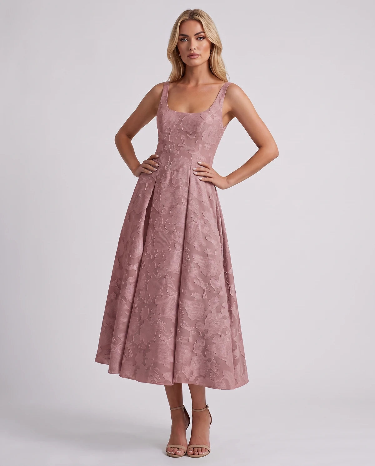 Charmaine Midi Dresses — Dusty Rose