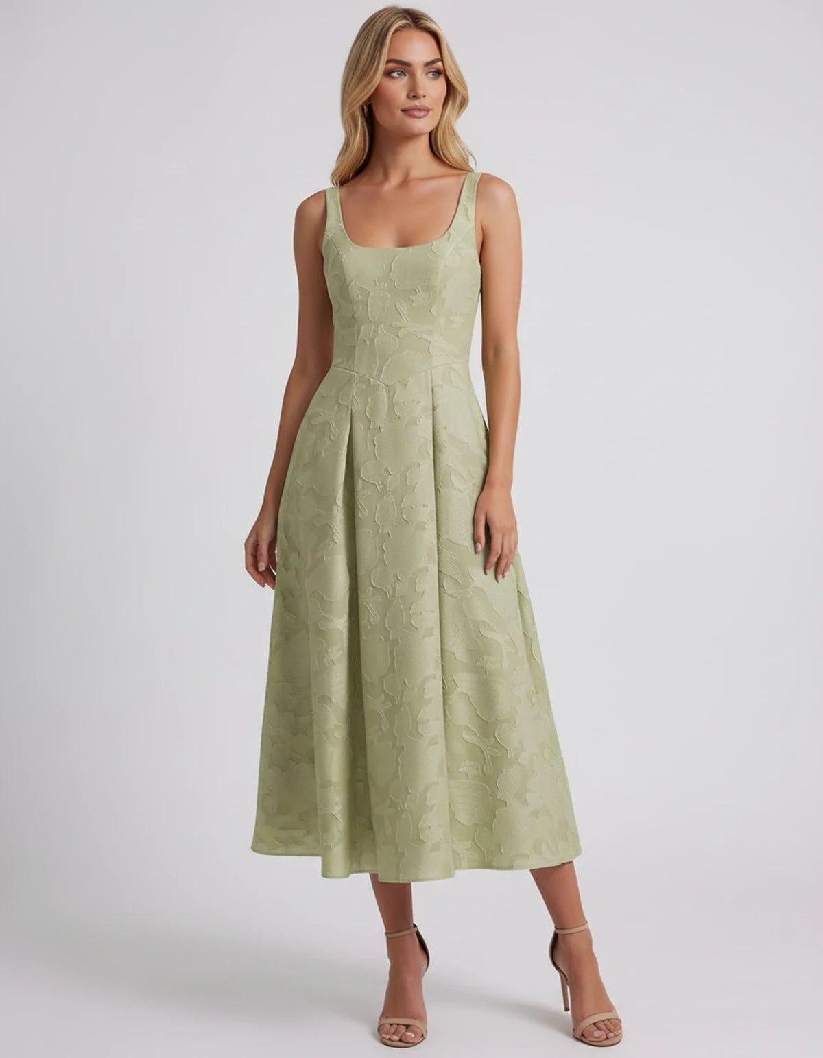 Charmaine Midi Dresses — Dusty Sage | SKU: SD-65596-dustysage-2,SD-65596-dustysage-4,SD-65596-dustysage-6,SD-65596-dustysage-8,SD-65596-dustysage-10,SD-65596-dustysage-12,SD-65596-dustysage-14,SD-65596-dustysage-16,SD-65596-dustysage-16W,SD-65596-dustysage-18W,SD-65596-dustysage-20W,SD-65596-dustysage-22W