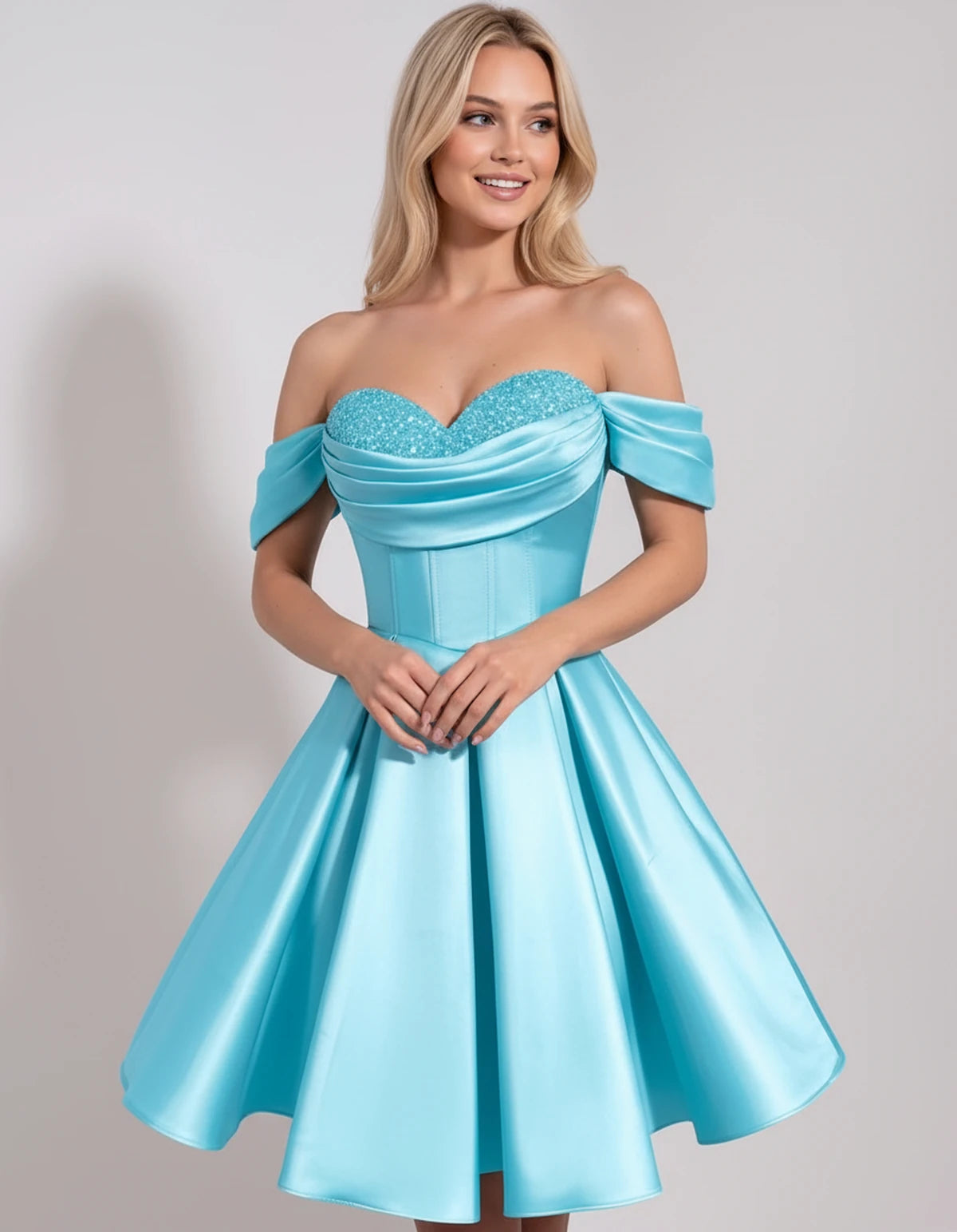 Chiara Mini Dress — Blue | SKU: SD-91927-blue-2,SD-91927-blue-4,SD-91927-blue-6,SD-91927-blue-8,SD-91927-blue-10,SD-91927-blue-12,SD-91927-blue-14,SD-91927-blue-16,SD-91927-blue-16W,SD-91927-blue-18W,SD-91927-blue-20W,SD-91927-blue-22W