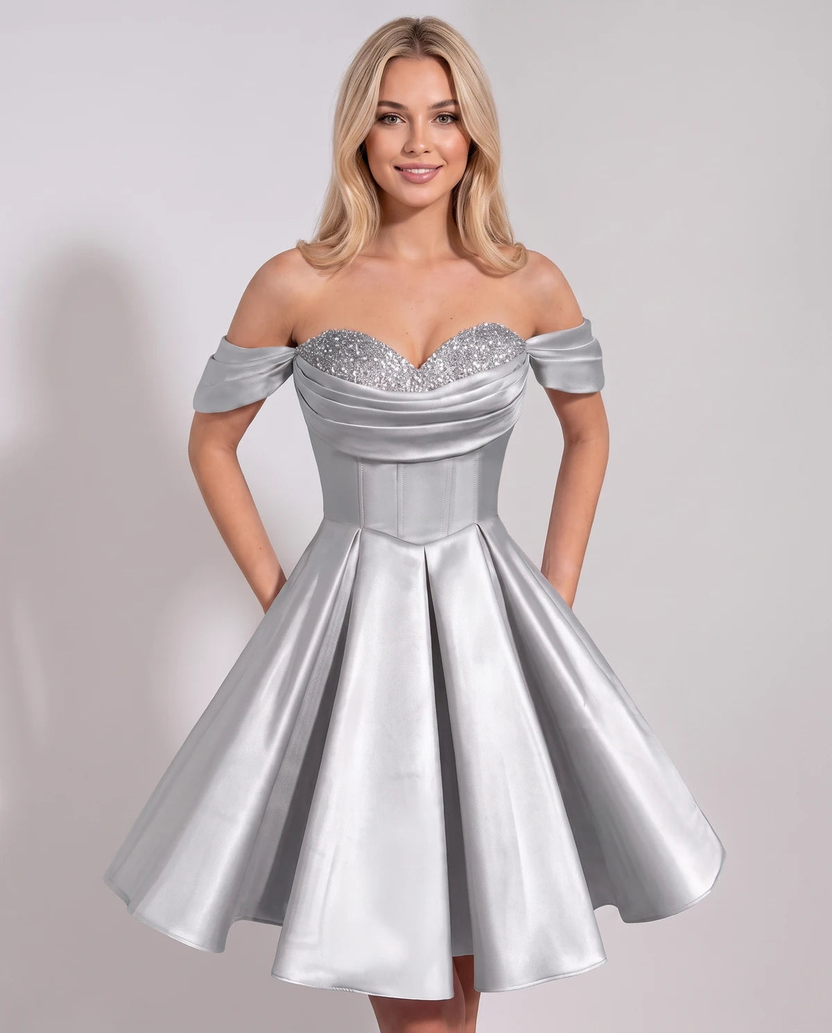Chiara Mini Dress — Grey