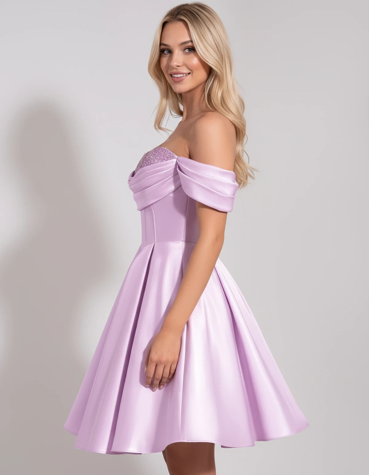 Chiara Mini Dress — Lilac | SKU: SD-91927-lilac-2,SD-91927-lilac-4,SD-91927-lilac-6,SD-91927-lilac-8,SD-91927-lilac-10,SD-91927-lilac-12,SD-91927-lilac-14,SD-91927-lilac-16,SD-91927-lilac-16W,SD-91927-lilac-18W,SD-91927-lilac-20W,SD-91927-lilac-22W