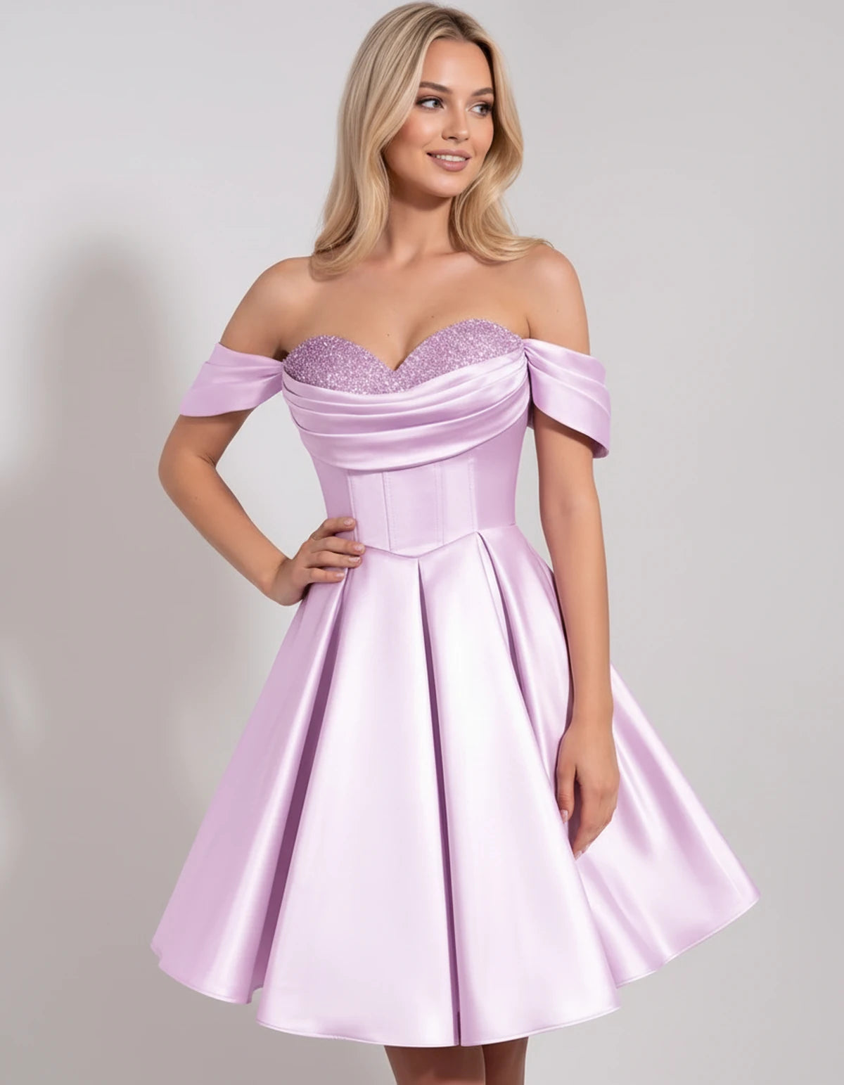 Chiara Mini Dress — Lilac | SKU: SD-91927-lilac-2,SD-91927-lilac-4,SD-91927-lilac-6,SD-91927-lilac-8,SD-91927-lilac-10,SD-91927-lilac-12,SD-91927-lilac-14,SD-91927-lilac-16,SD-91927-lilac-16W,SD-91927-lilac-18W,SD-91927-lilac-20W,SD-91927-lilac-22W