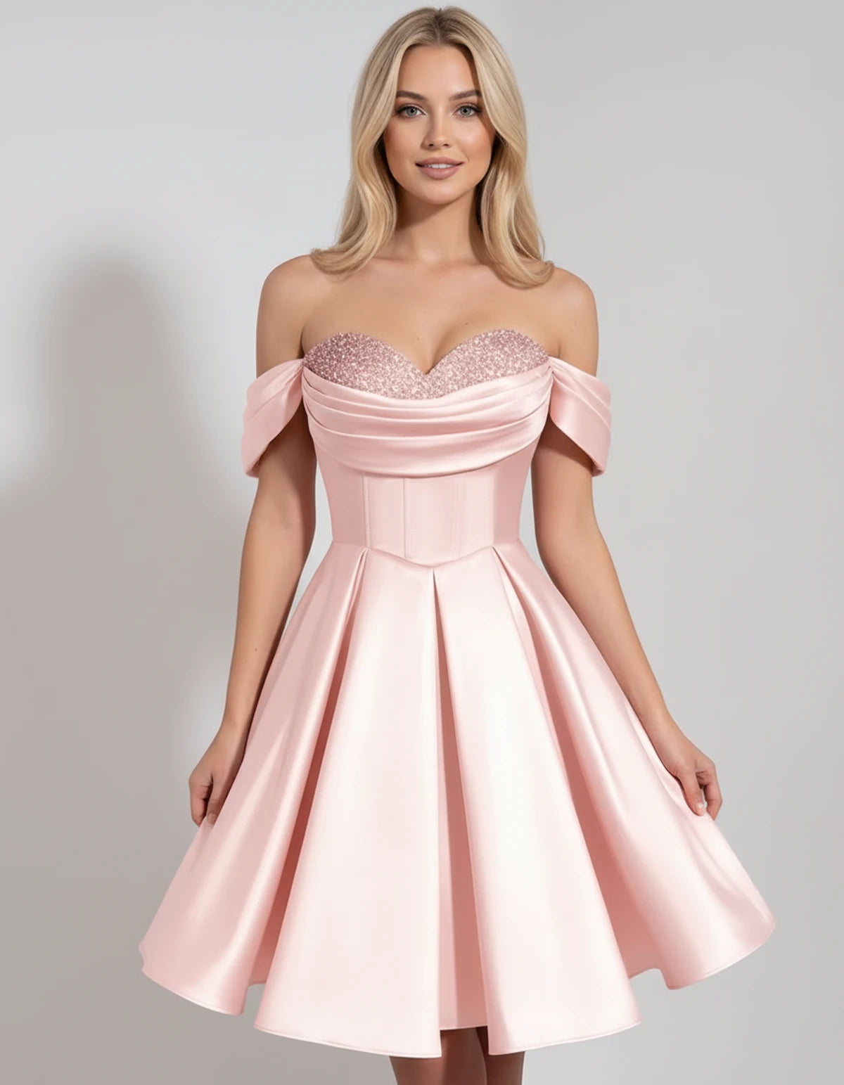 Chiara Mini Dress — Pink | SKU: SD-91927-pink-2,SD-91927-pink-4,SD-91927-pink-6,SD-91927-pink-8,SD-91927-pink-10,SD-91927-pink-12,SD-91927-pink-14,SD-91927-pink-16,SD-91927-pink-16W,SD-91927-pink-18W,SD-91927-pink-20W,SD-91927-pink-22W