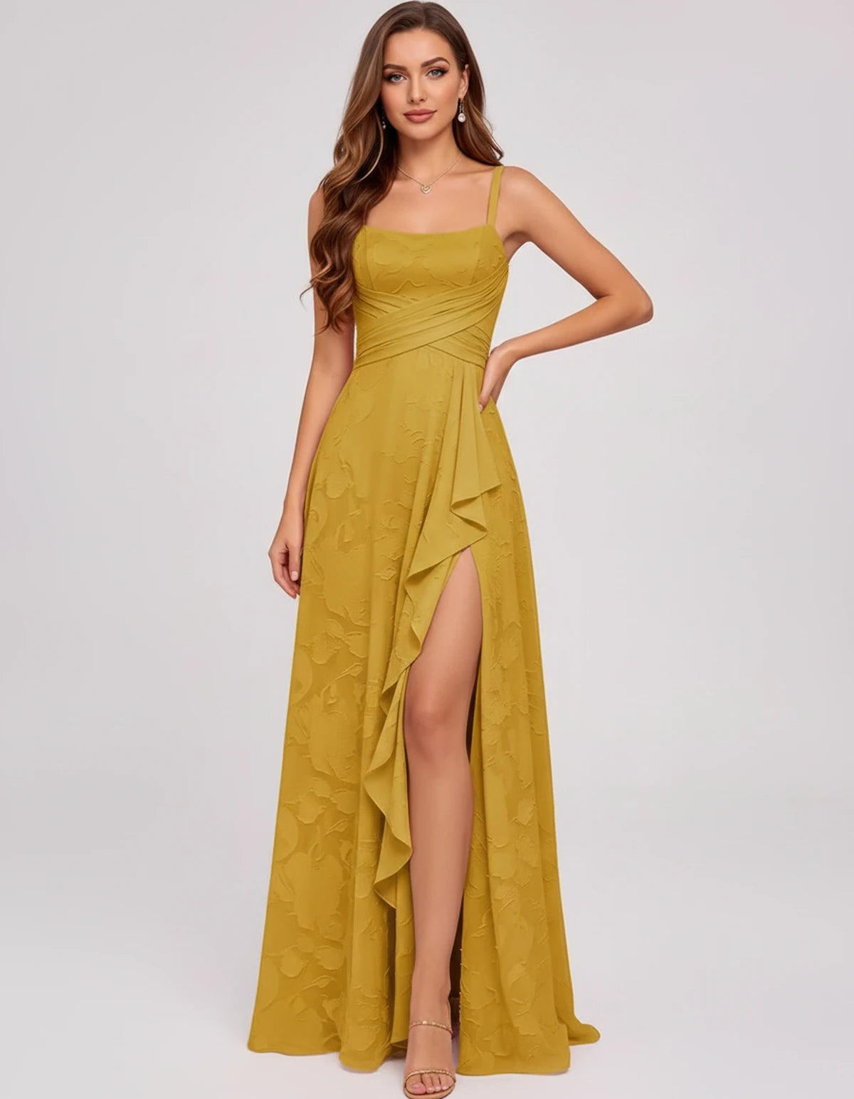 Citrine Maxi Dress — Mustard | SKU: SD-83106-mustard-2,SD-83106-mustard-4,SD-83106-mustard-6,SD-83106-mustard-8,SD-83106-mustard-10,SD-83106-mustard-12,SD-83106-mustard-14,SD-83106-mustard-16,SD-83106-mustard-16W,SD-83106-mustard-18W,SD-83106-mustard-20W,SD-83106-mustard-22W