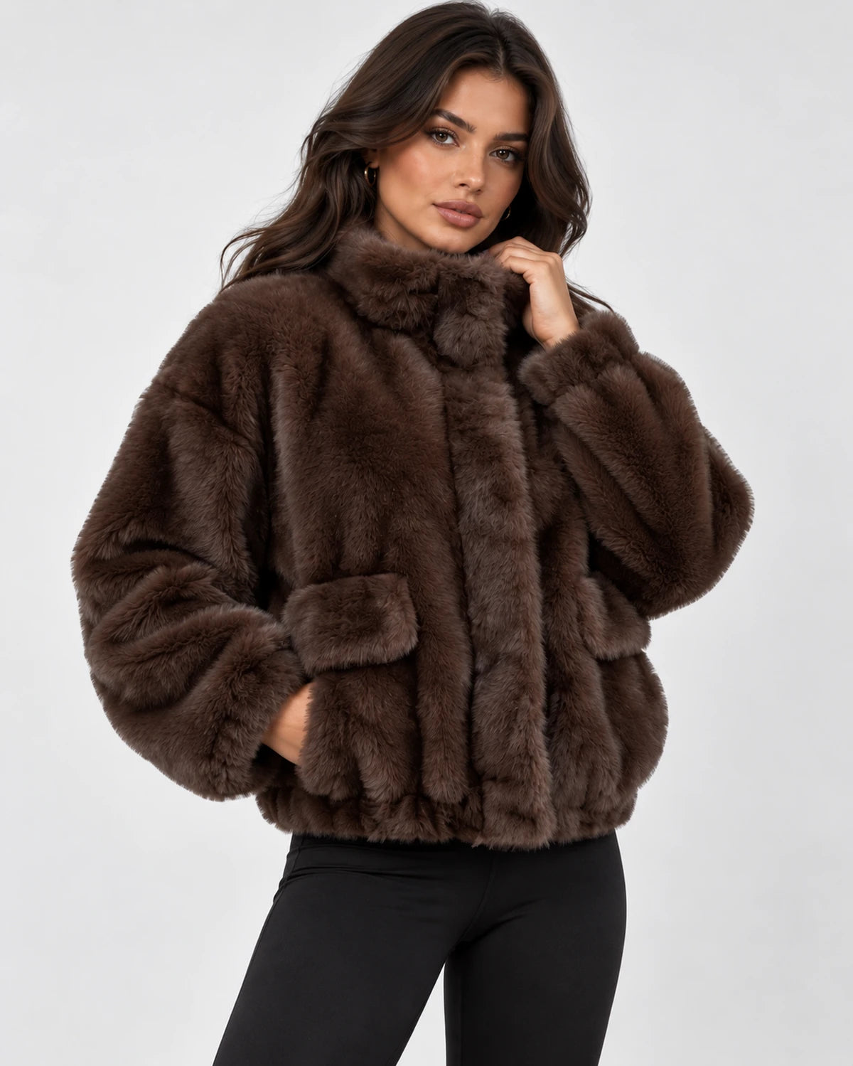 Colombine Coat — Brown | SKU: SD-47465-brown-XS,SD-47465-brown-S,SD-47465-brown-M,SD-47465-brown-L,SD-47465-brown-XL
