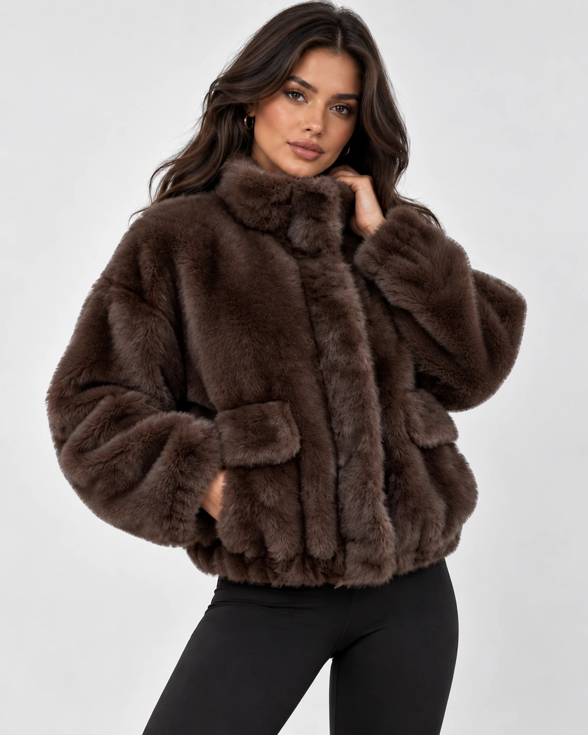 Colombine Coat — Brown | SKU: SD-47465-brown-XS,SD-47465-brown-S,SD-47465-brown-M,SD-47465-brown-L,SD-47465-brown-XL